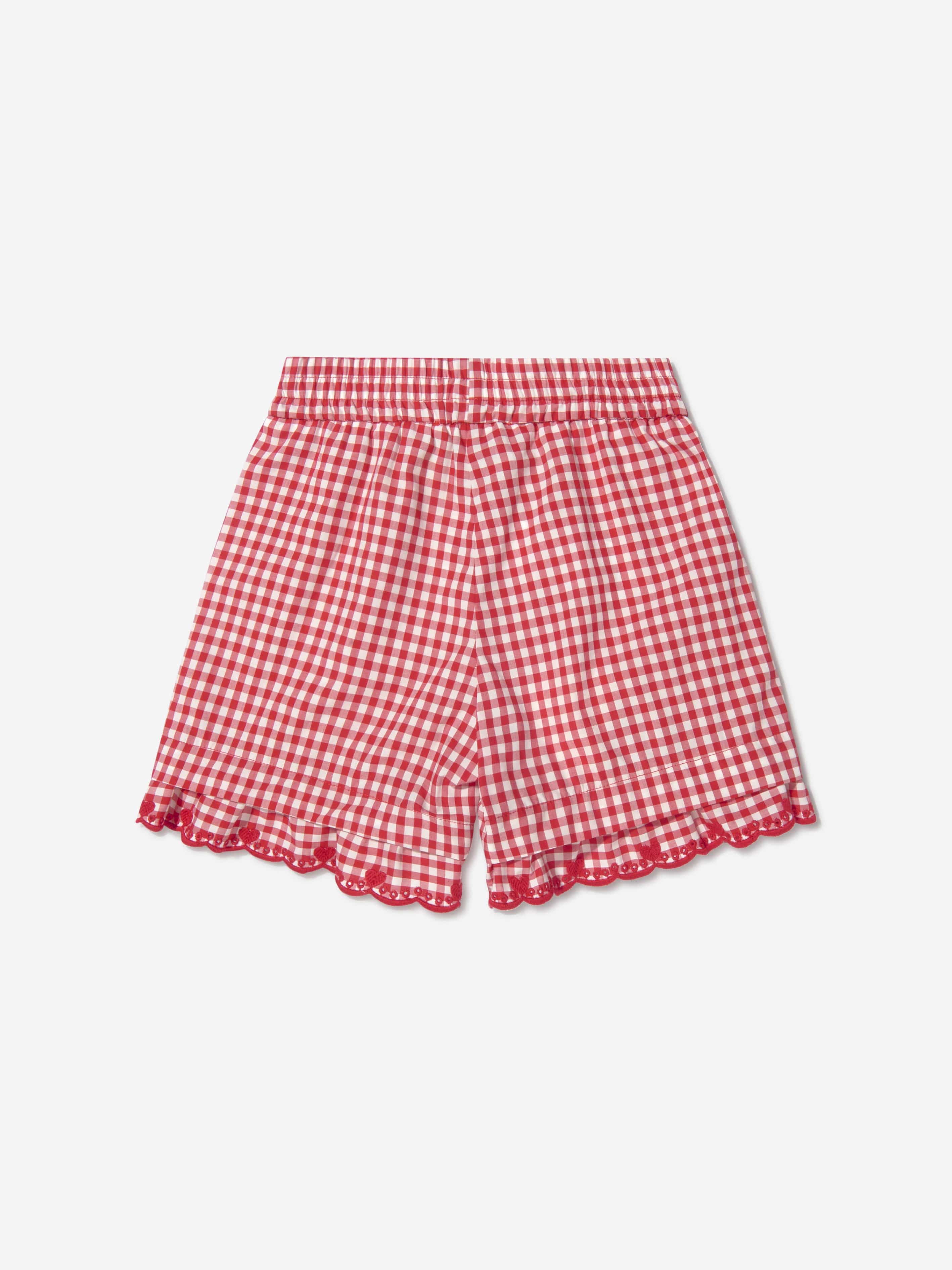 Monnalisa Girls Cotton Gingham Shorts