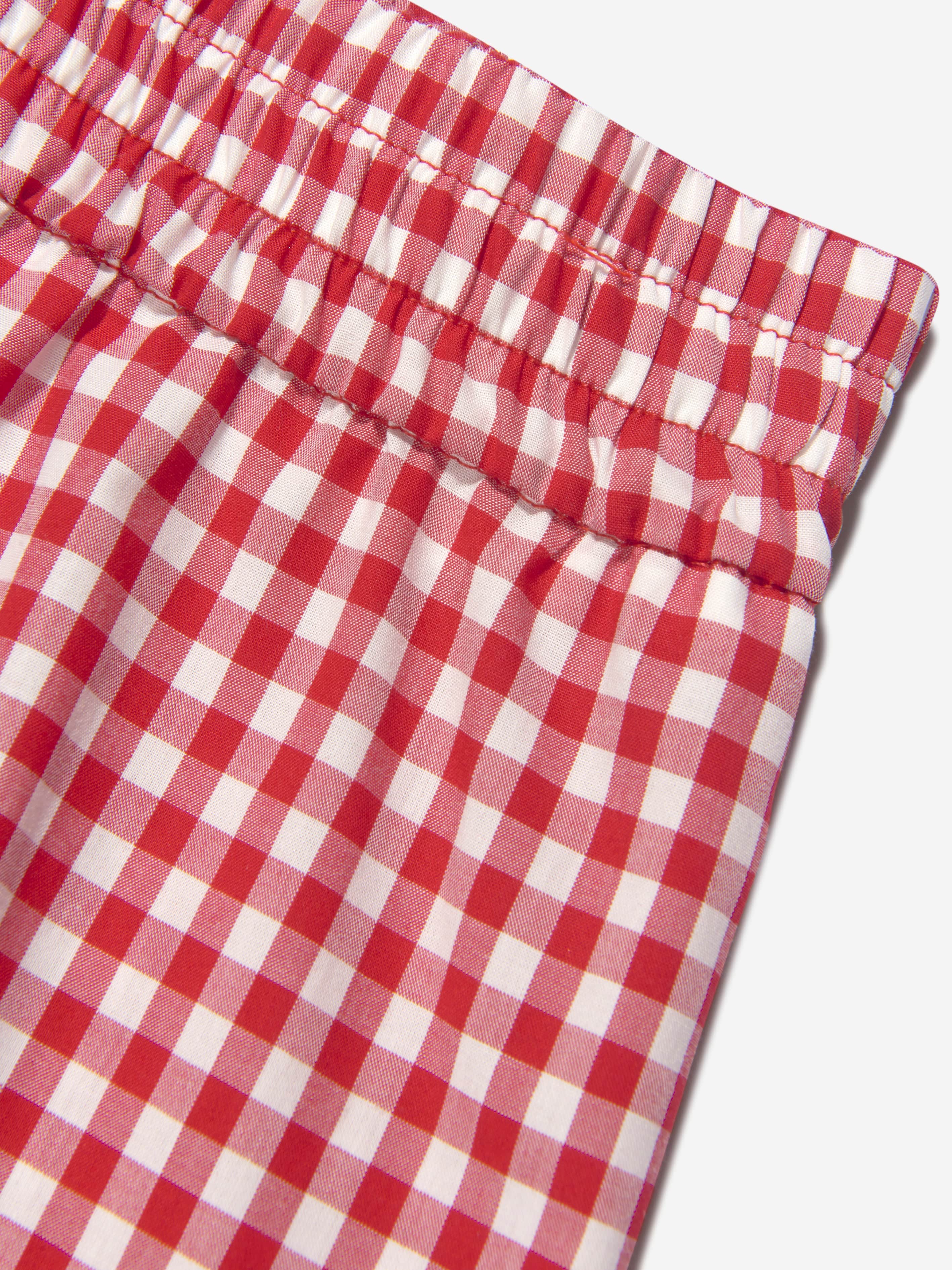 Monnalisa Girls Cotton Gingham Shorts