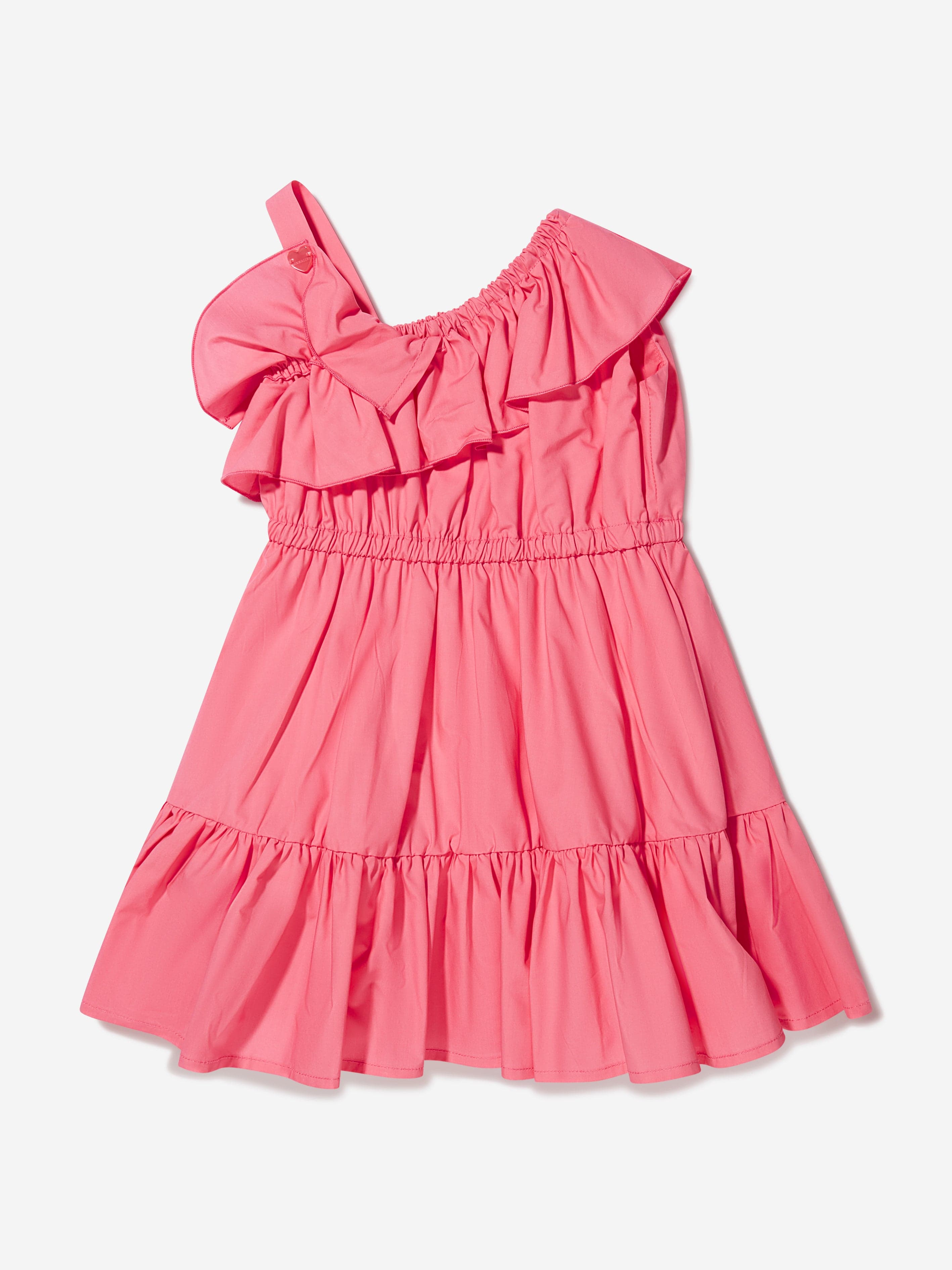 Monnalisa Girls Cotton One Shoulder Dress