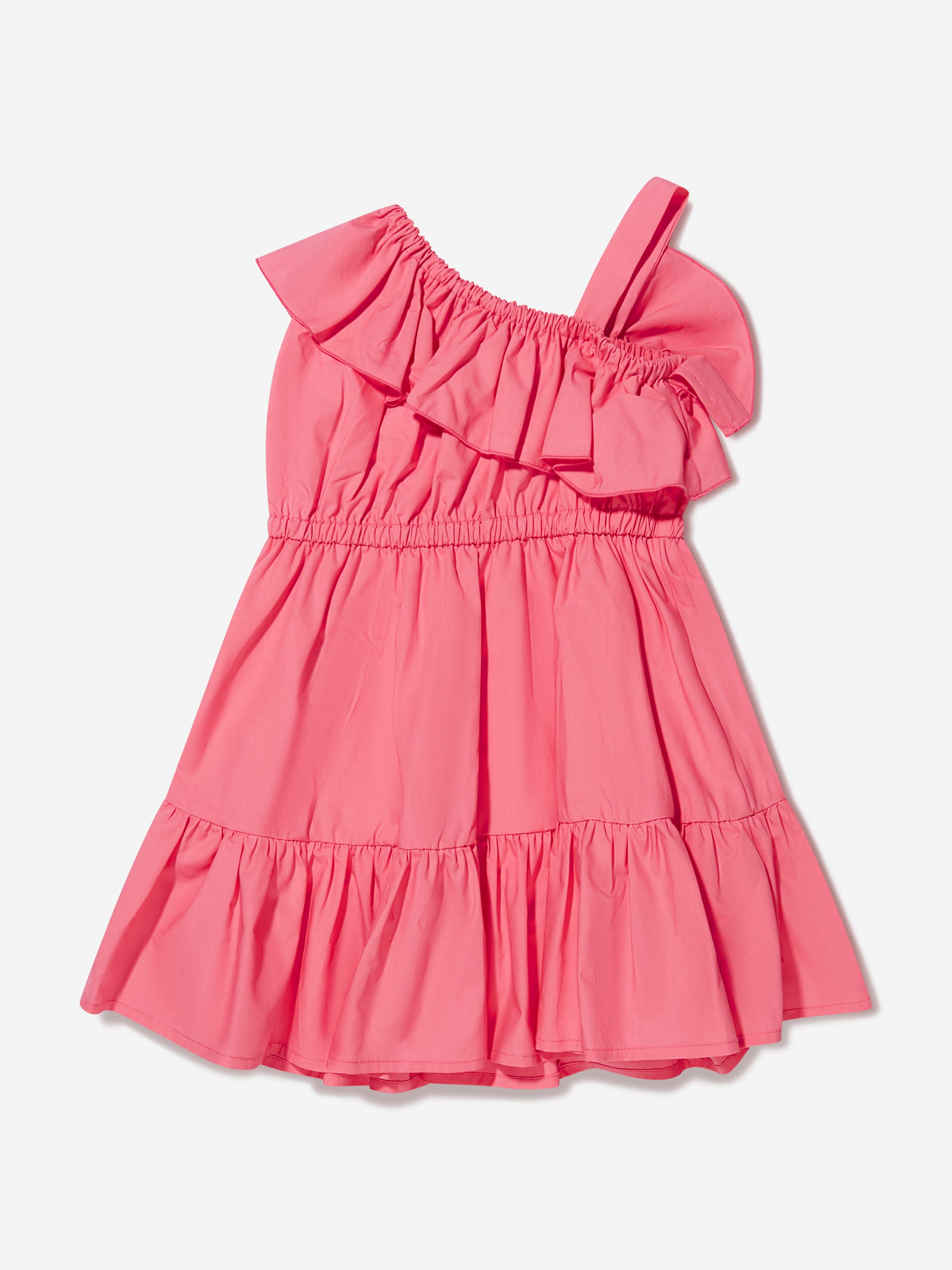 Monnalisa Girls Cotton One Shoulder Dress