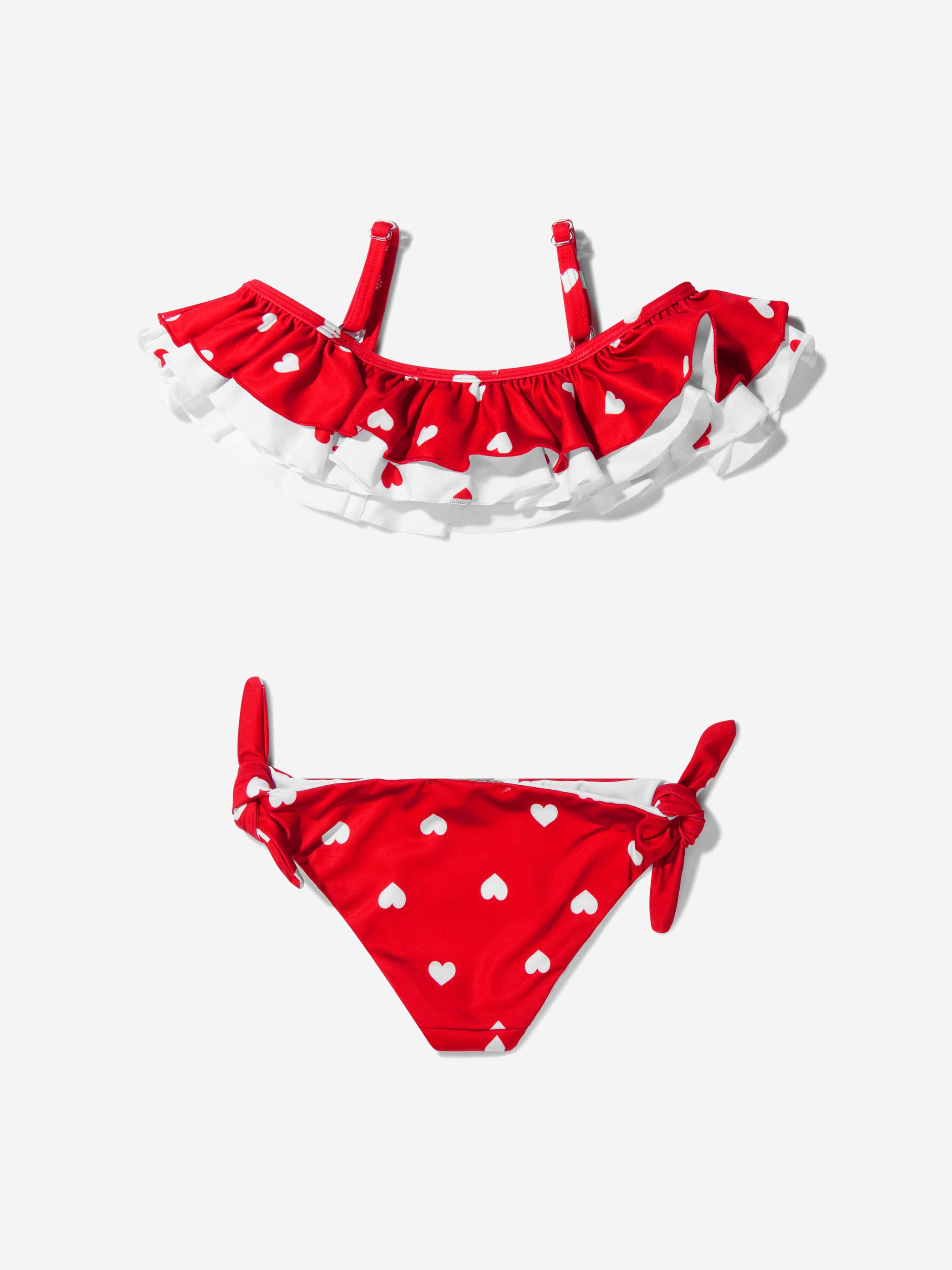 Monnalisa Girls Heart Print Retro Bikini