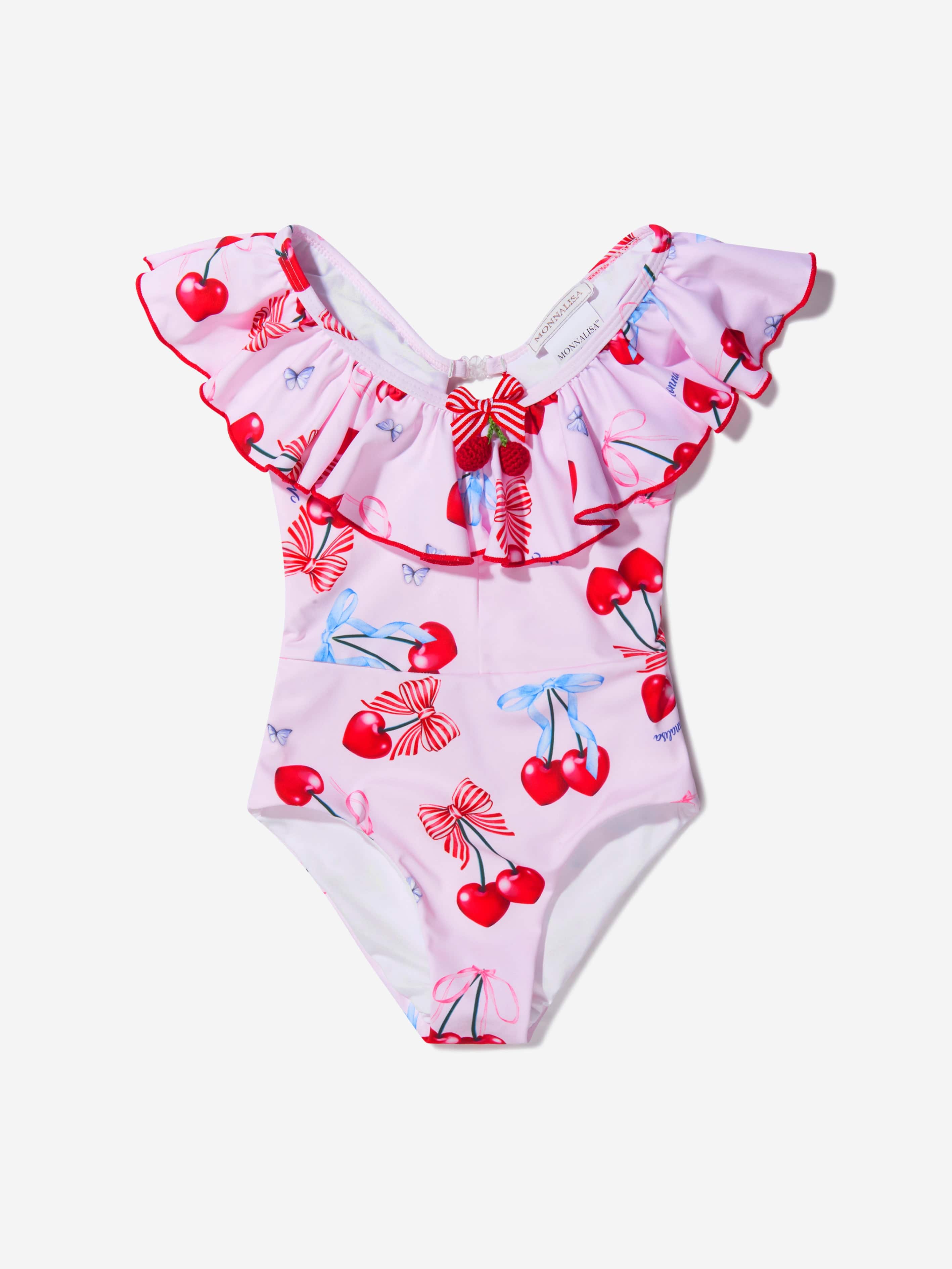 Monnalisa Girls Cherry Print Swimsuit