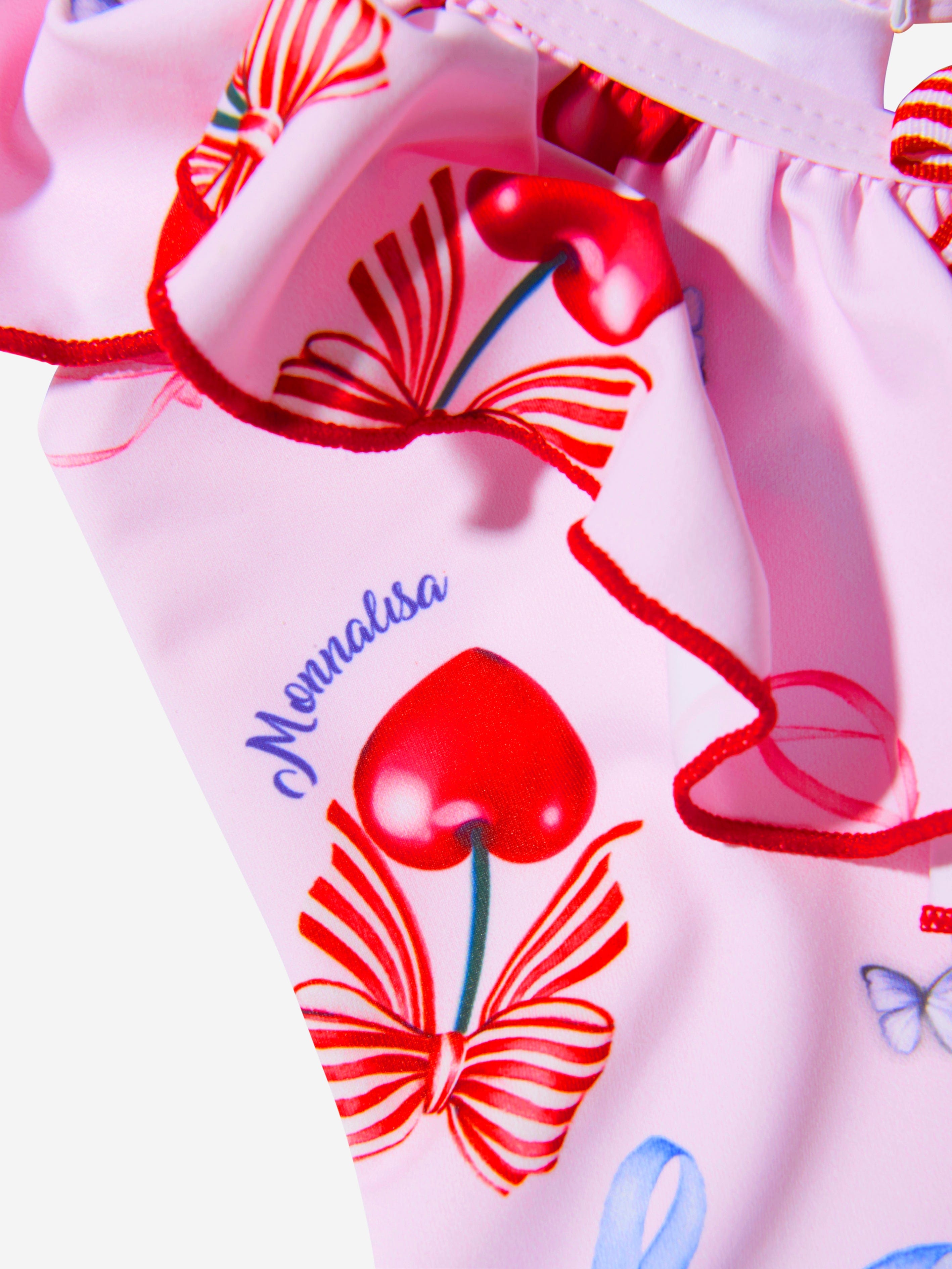 Monnalisa Girls Cherry Print Swimsuit