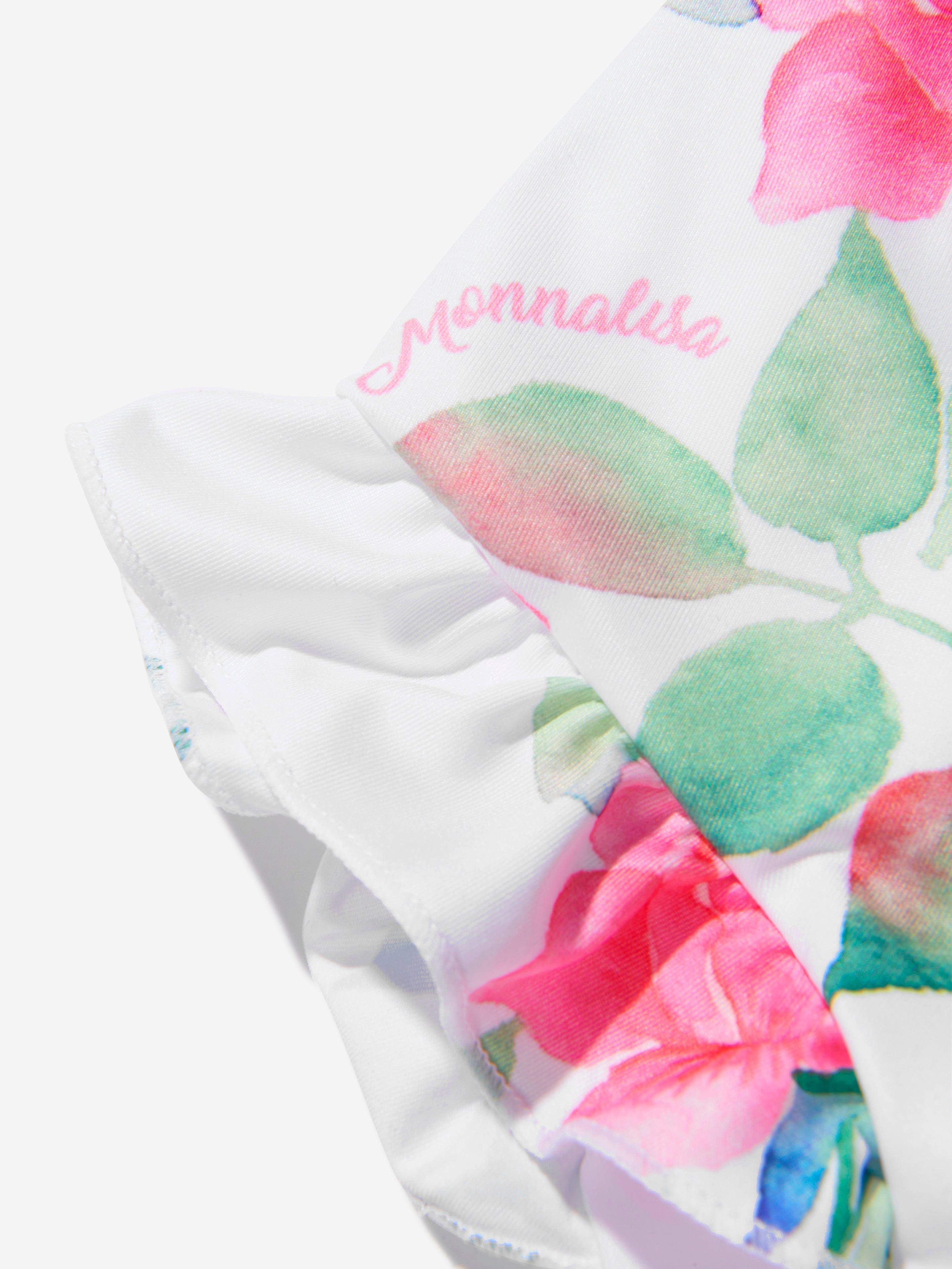 Monnalisa Girls Rose Bloom Print Swimsuit