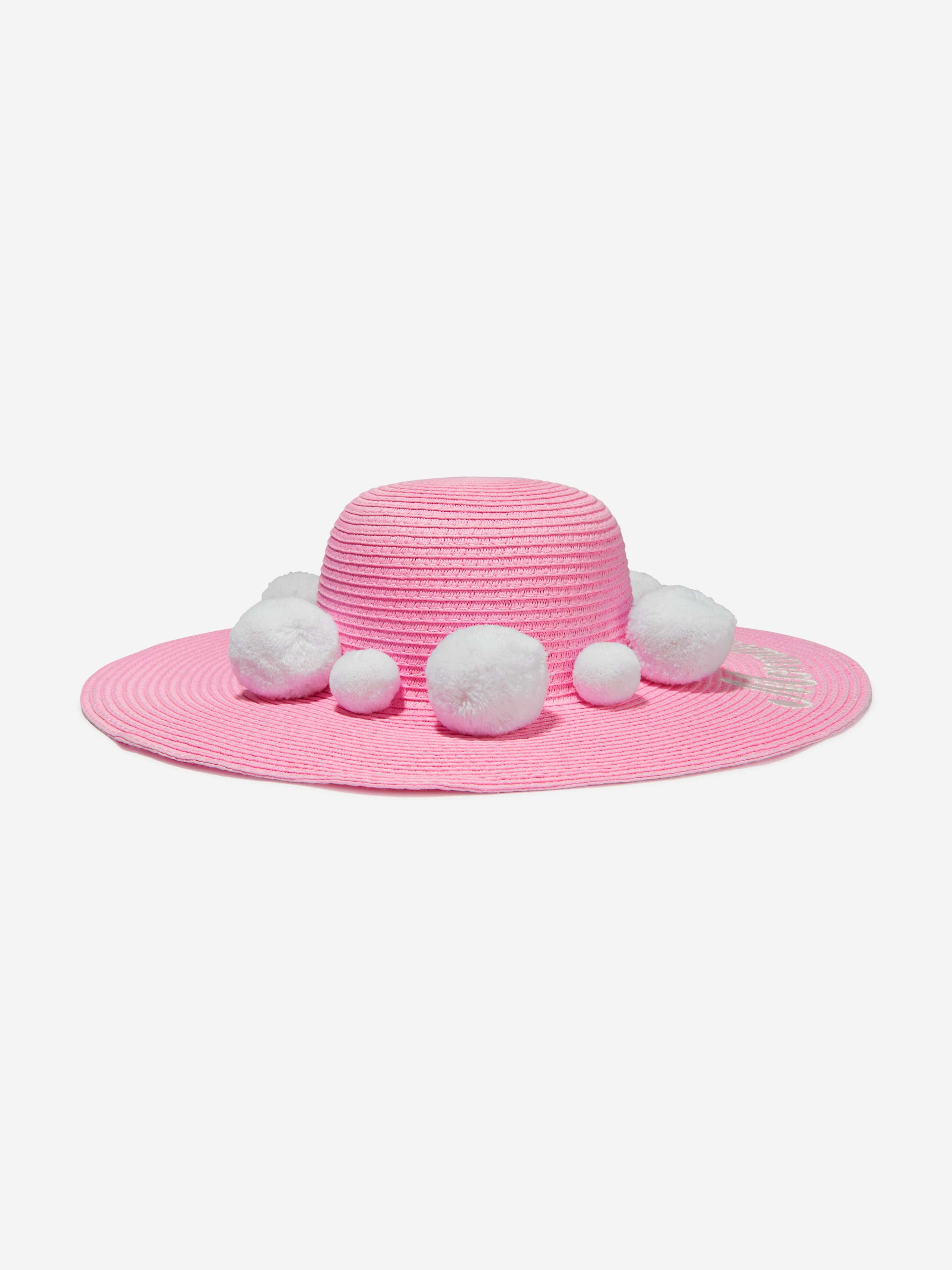 Monnalisa Girls Weaved Hat With Pom Poms