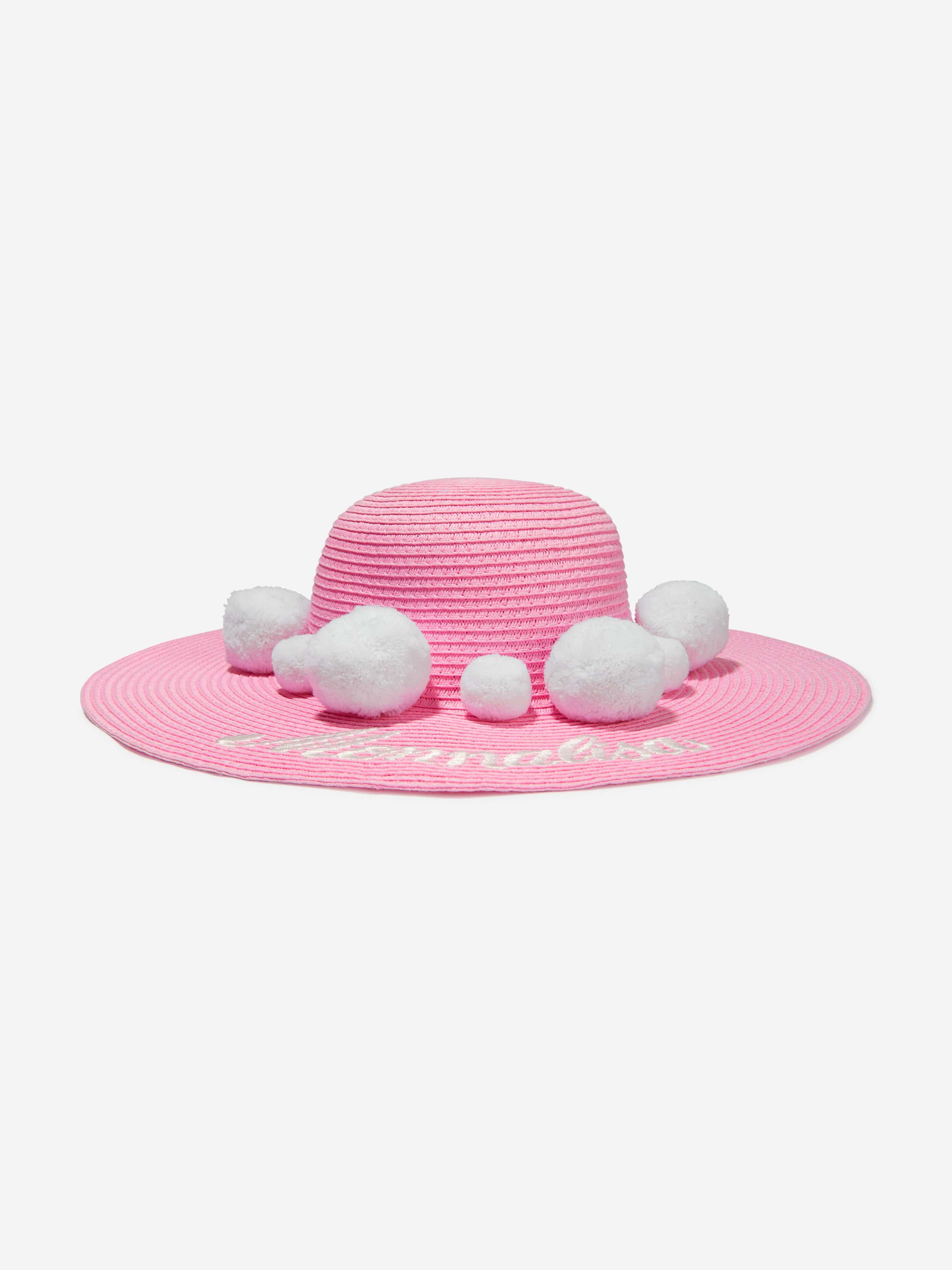 Monnalisa Girls Weaved Hat With Pom Poms