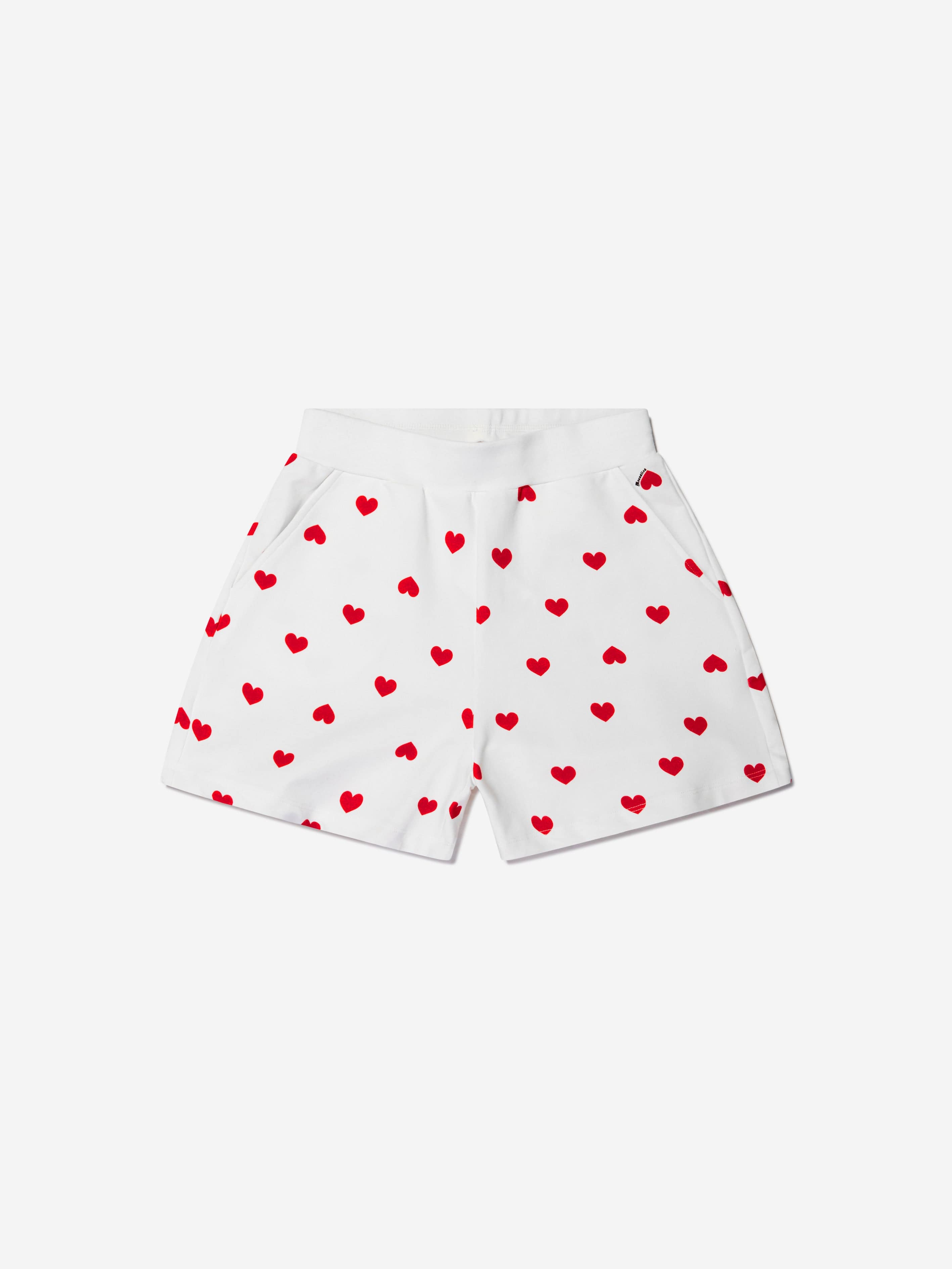 Monnalisa Girls Cotton Fleece Heart Shorts