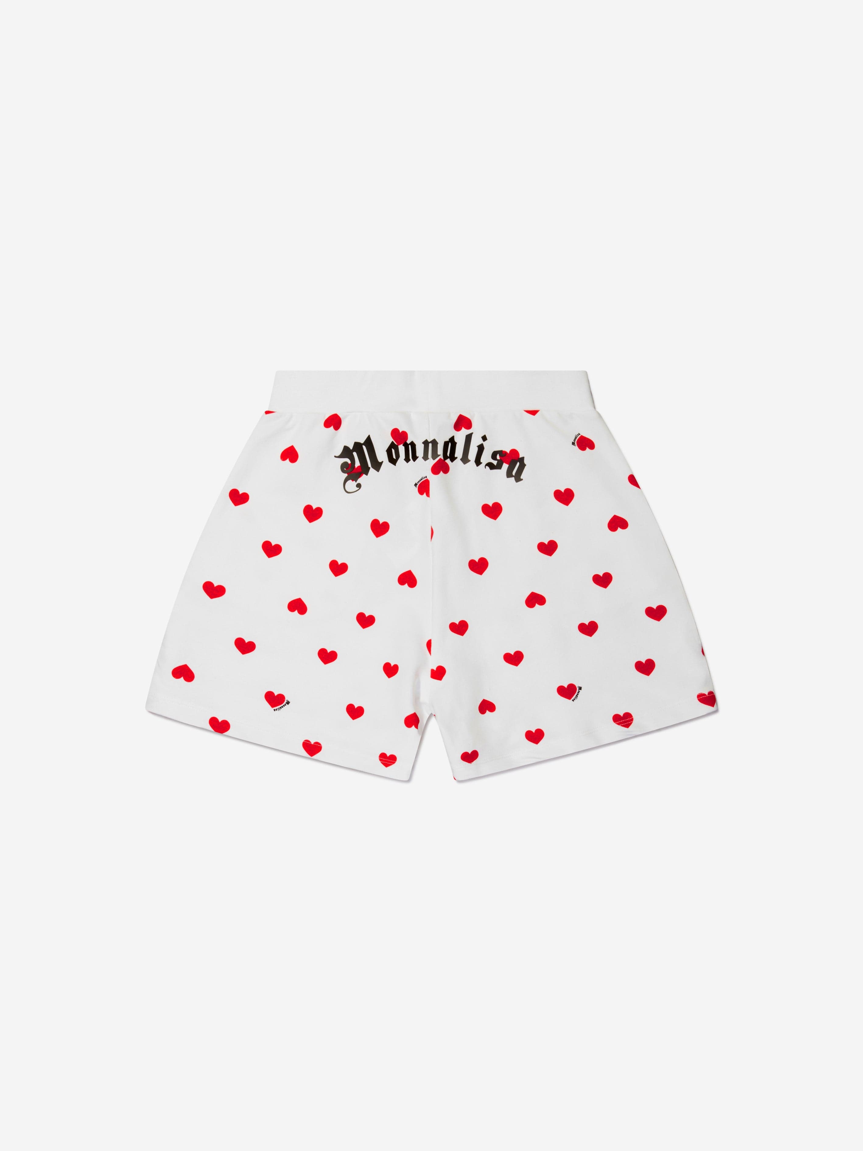 Monnalisa Girls Cotton Fleece Heart Shorts