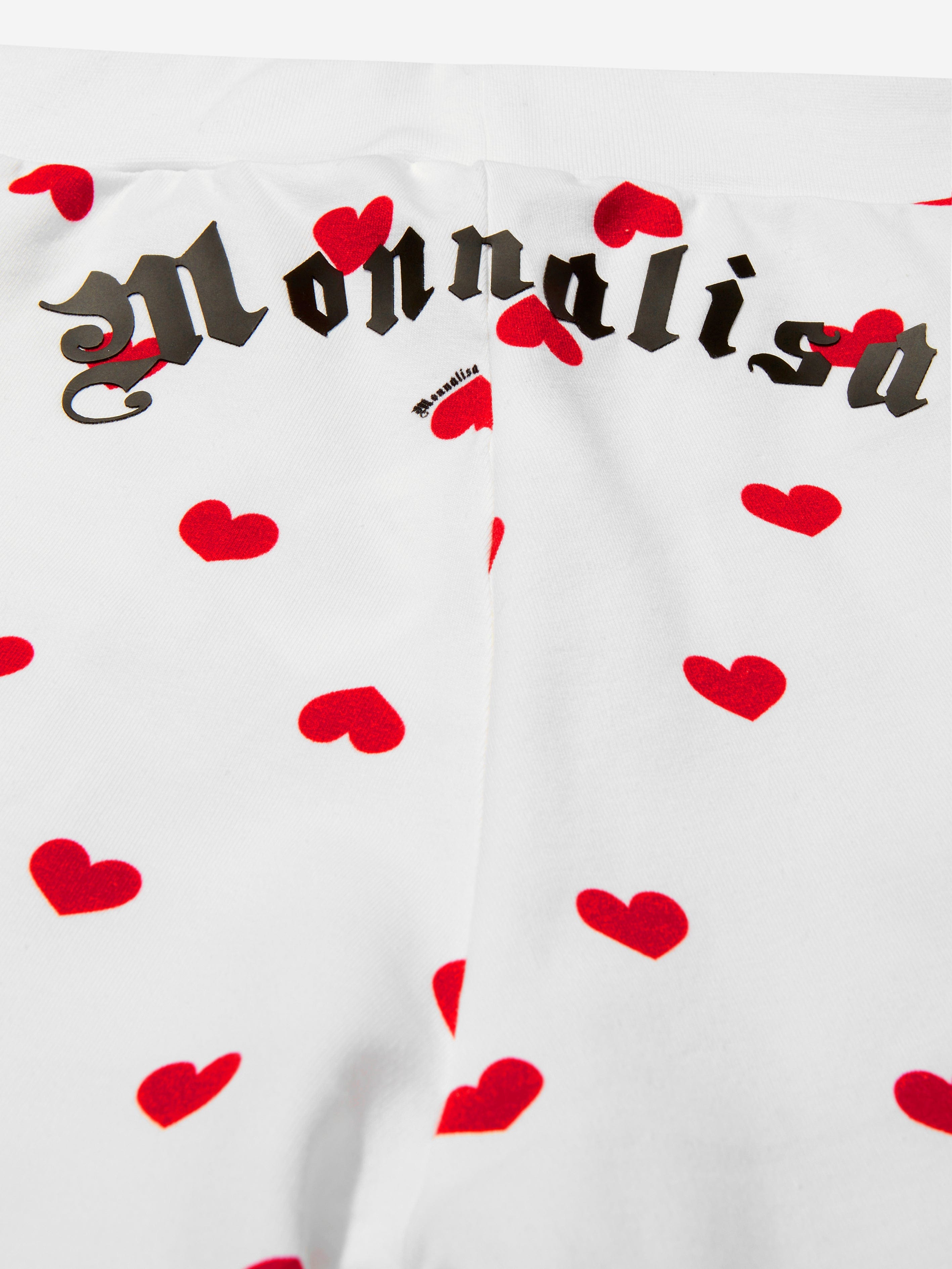 Monnalisa Girls Cotton Fleece Heart Shorts