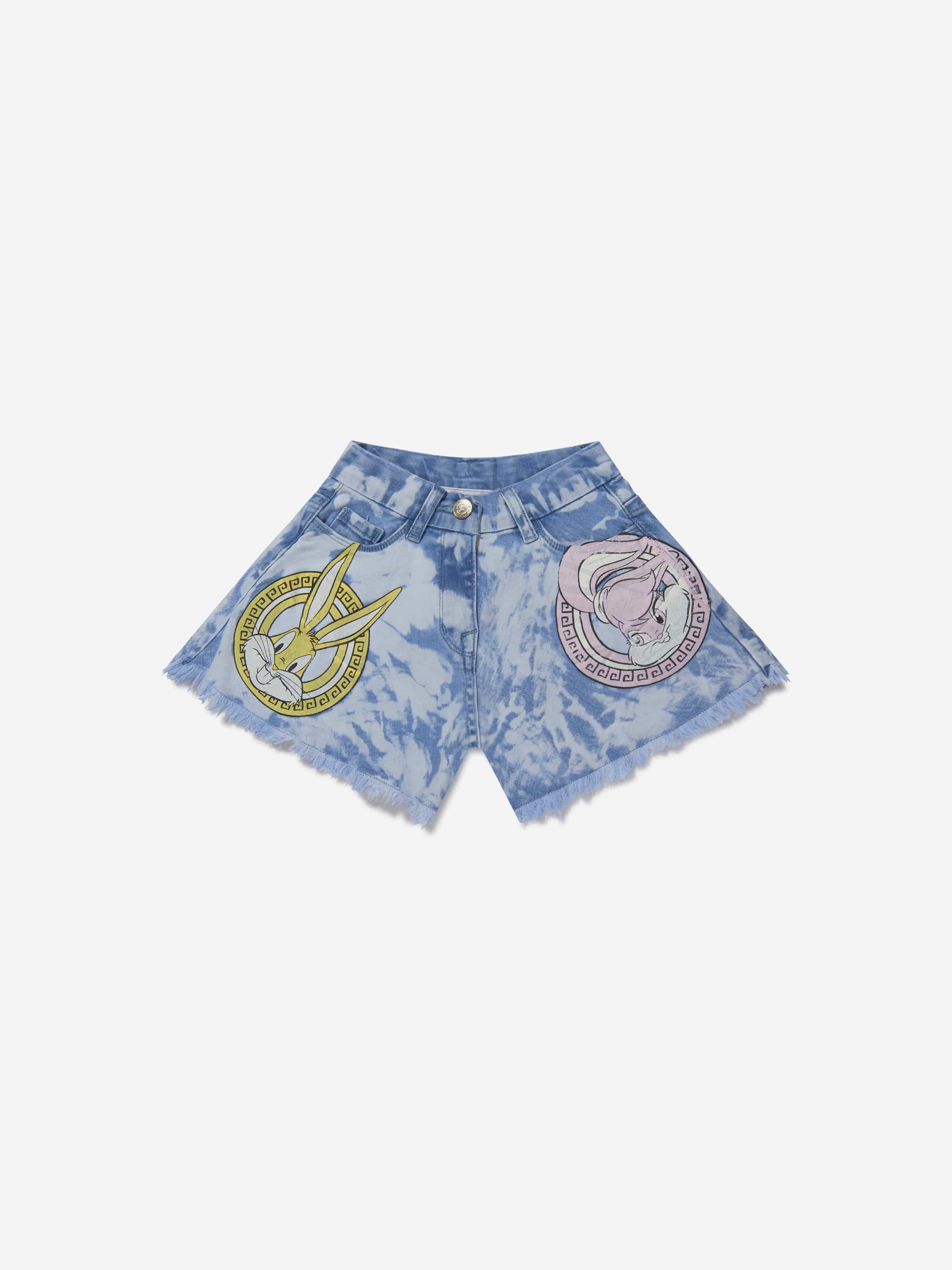 Monnalisa Girls Cotton Lola Bunny Denim Shorts