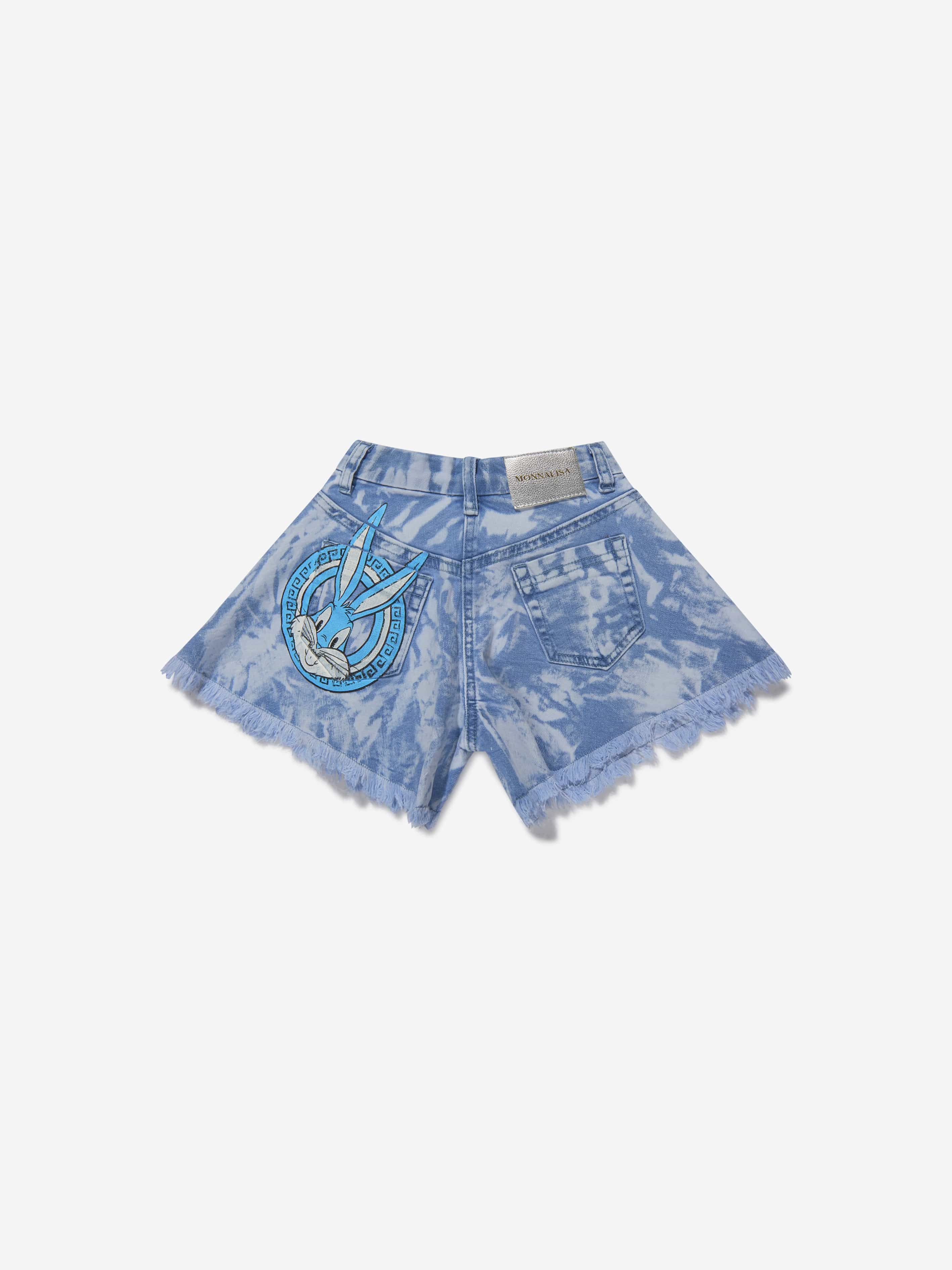 Monnalisa Girls Cotton Lola Bunny Denim Shorts