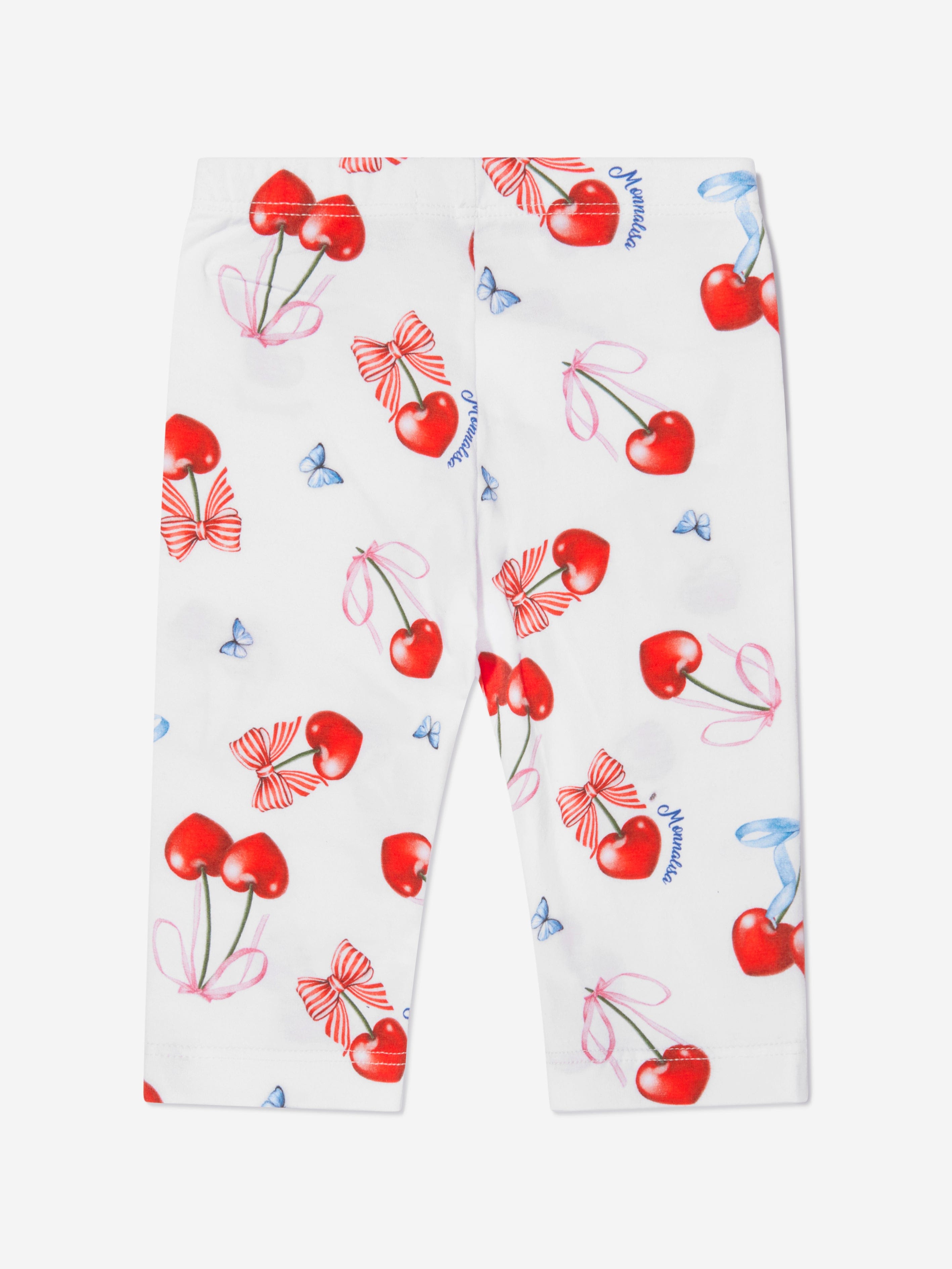 Monnalisa Baby Girls Cotton Cherry Print Leggings