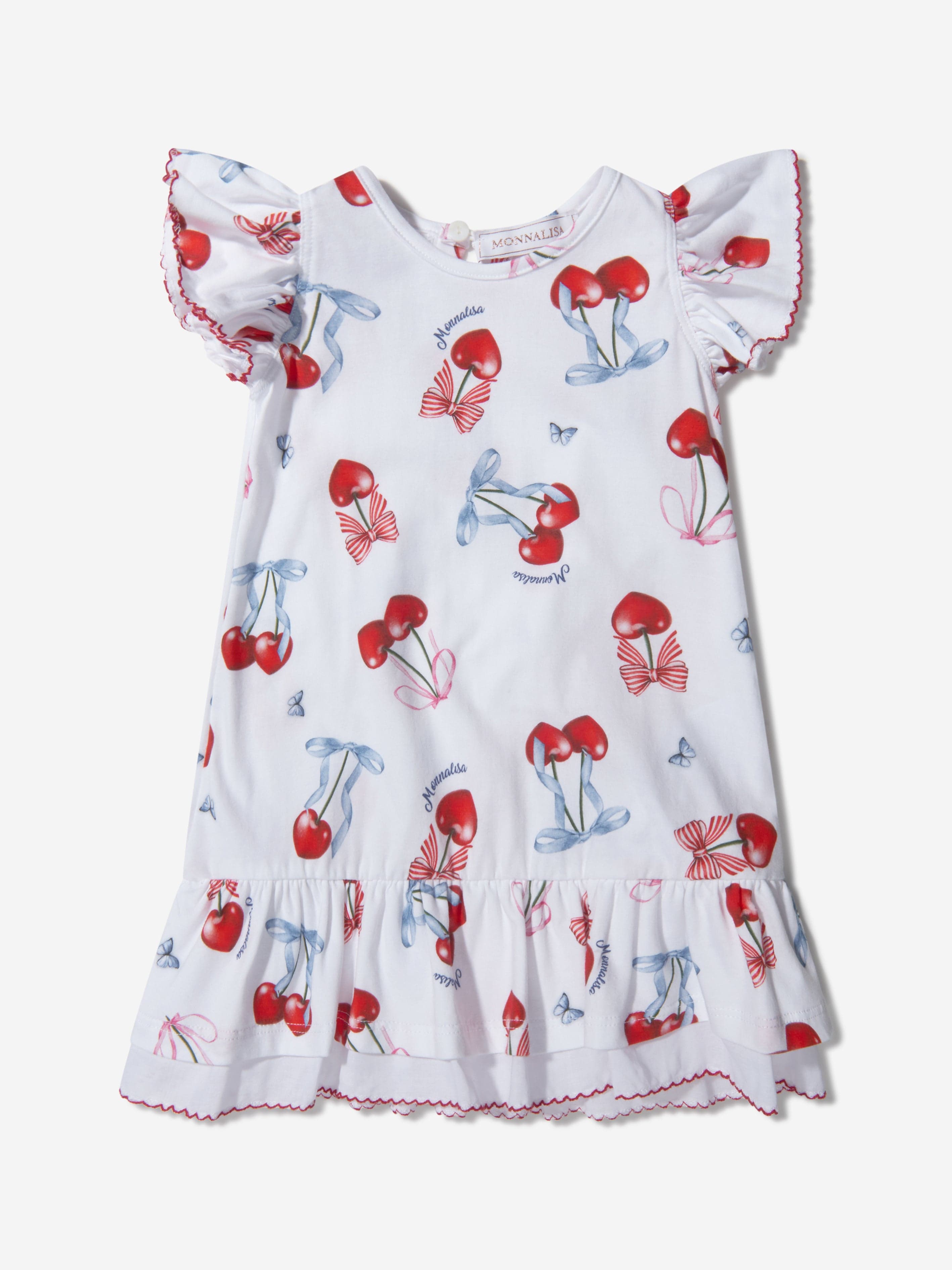 Monnalisa Baby Girls Cotton Cherry Print Dress