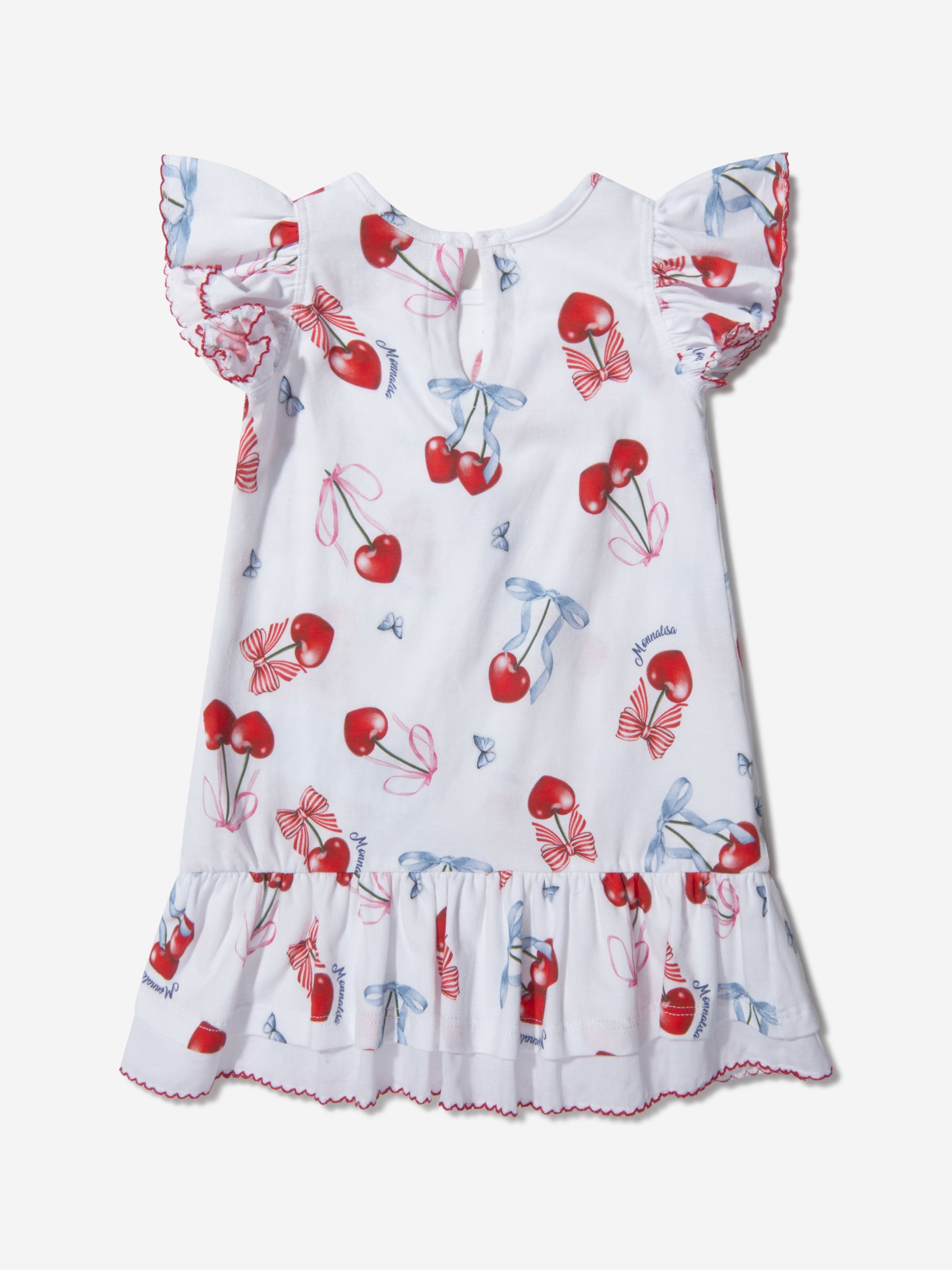 Monnalisa Baby Girls Cotton Cherry Print Dress