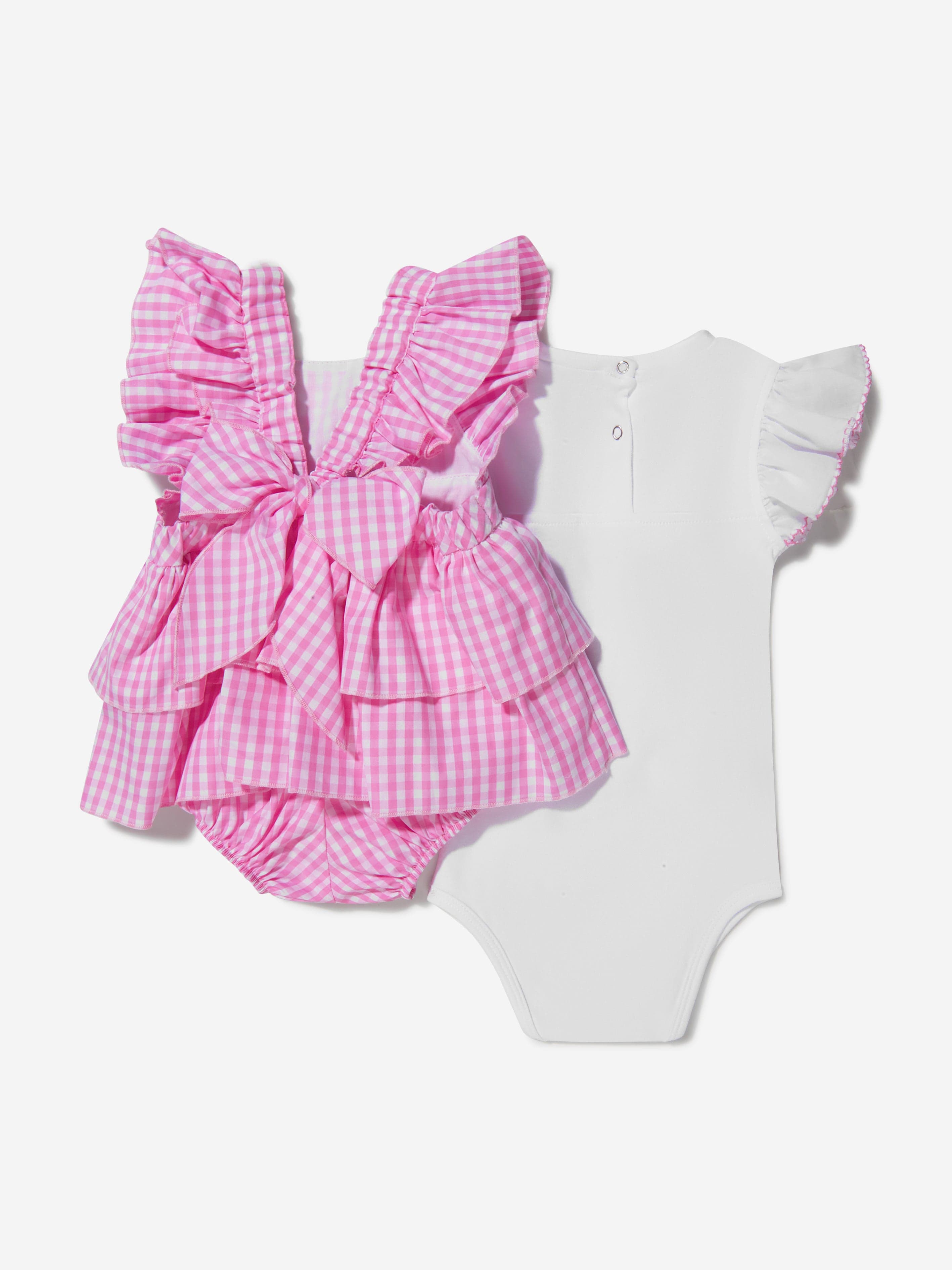 Monnalisa Baby Girls Cotton Gingham Romper