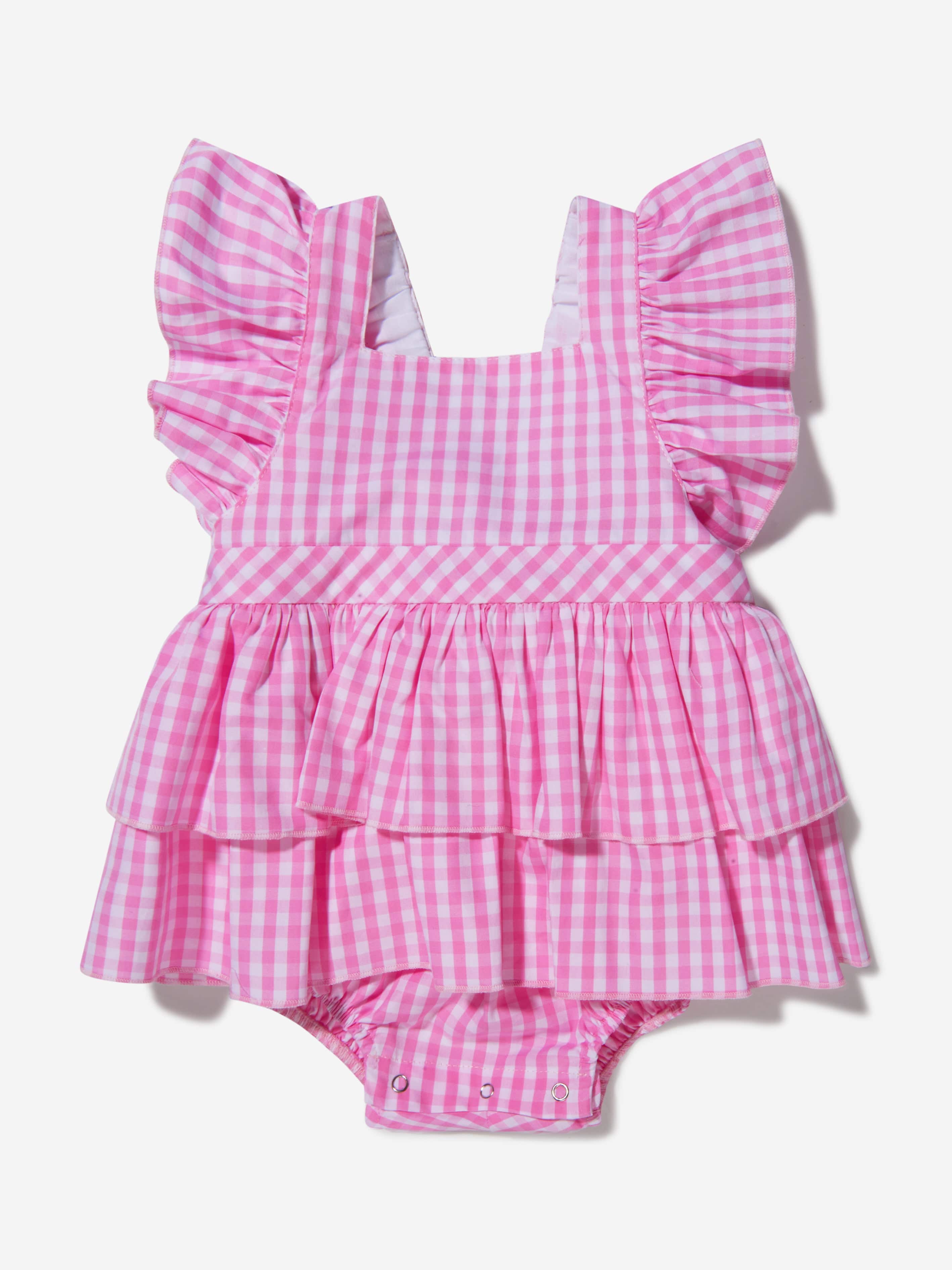 Monnalisa Baby Girls Cotton Gingham Romper