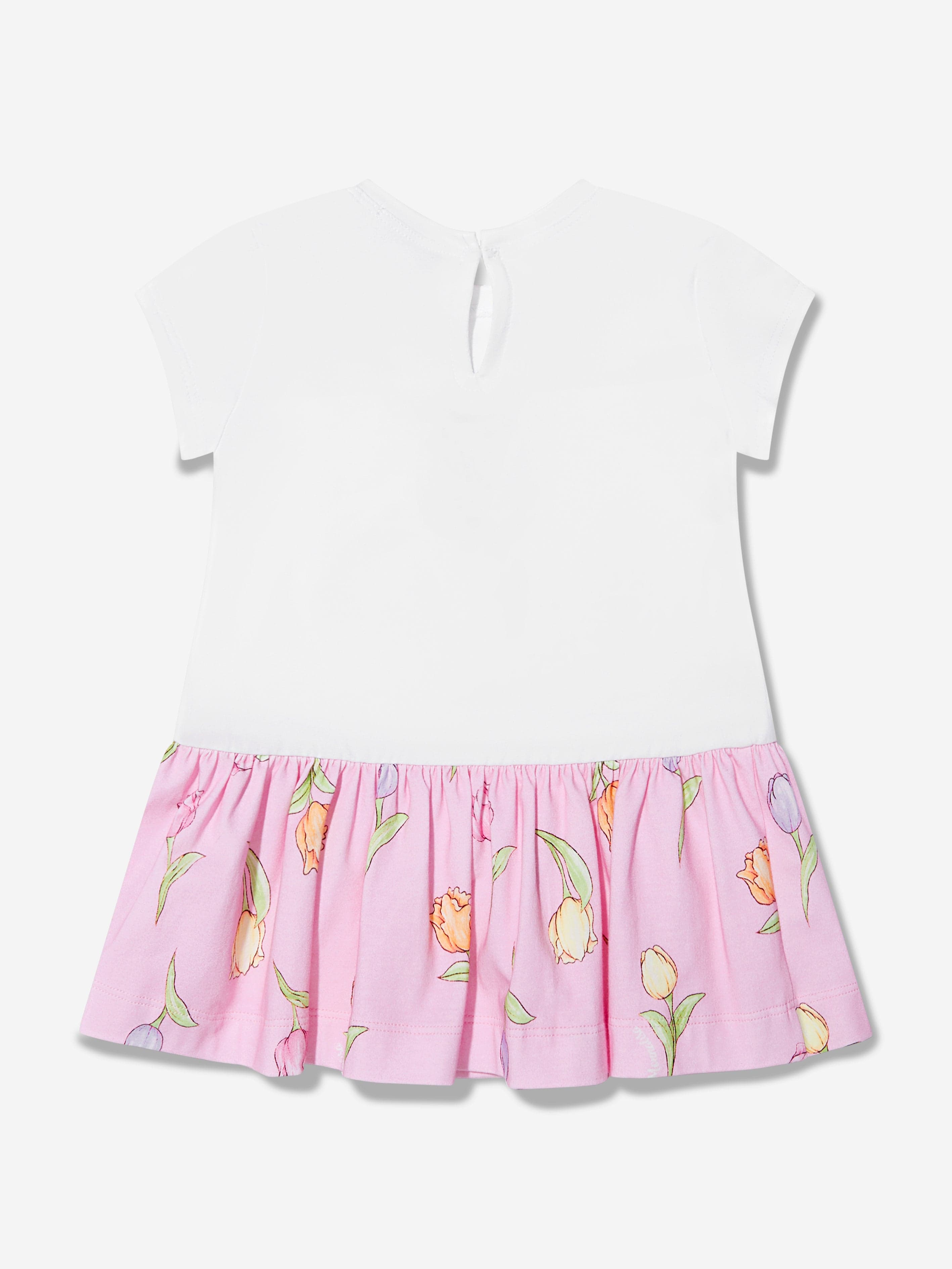 Monnalisa Baby Girls Tulip Jersey Dress In White