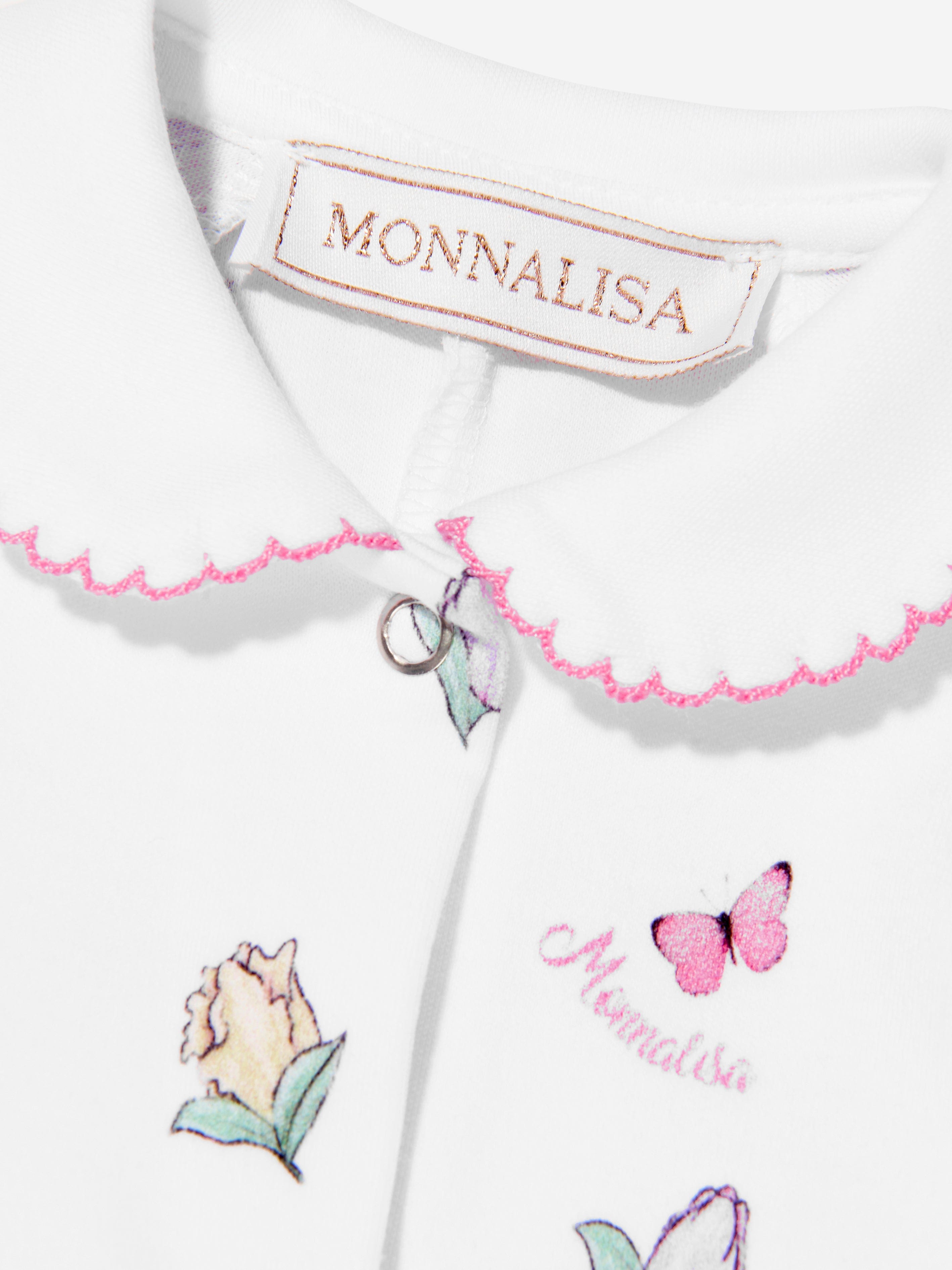 Monnalisa Baby Girls Butterflies Babygrow In White