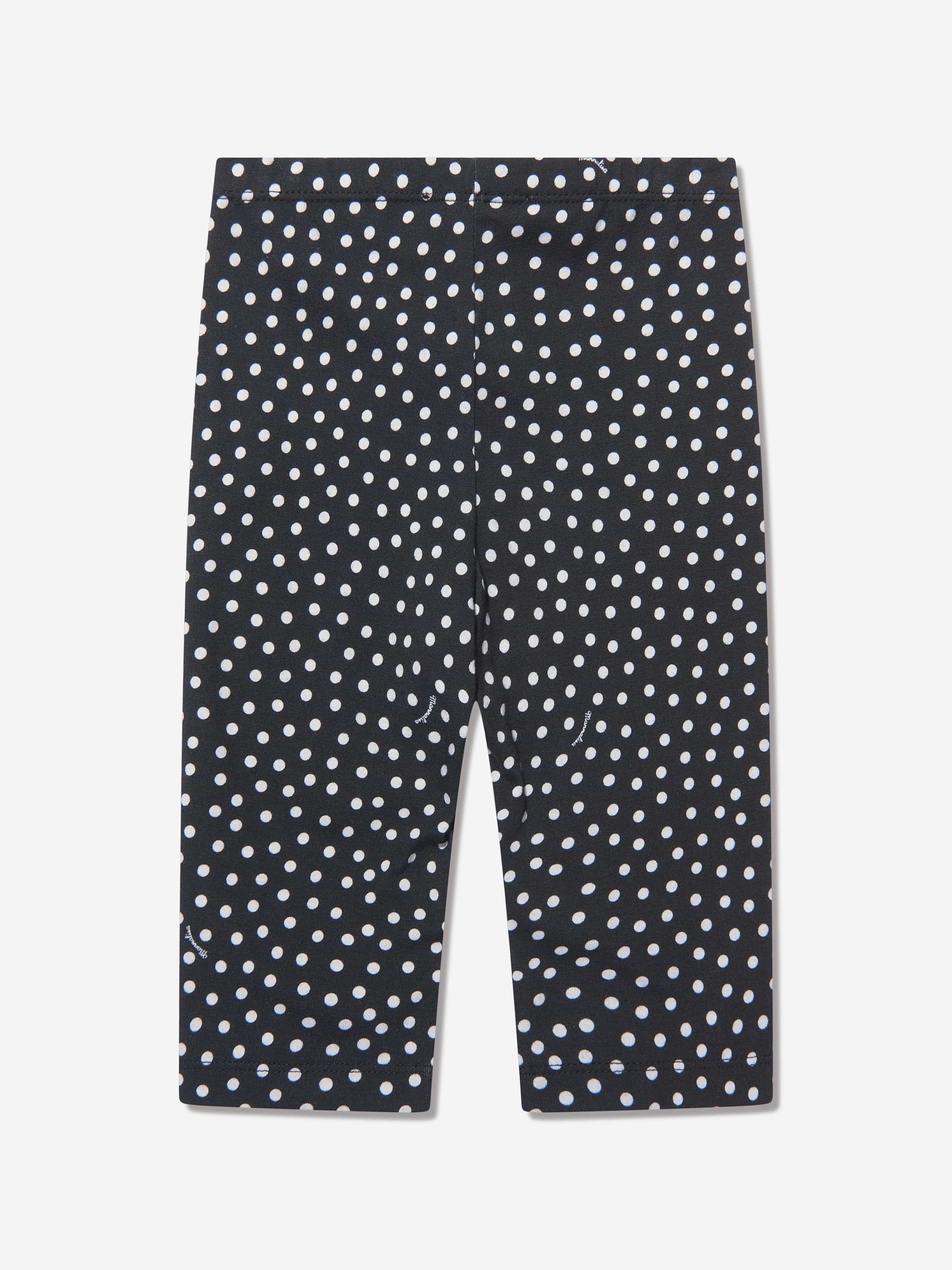 Monnalisa Girls Polka Dot Leggings in Black