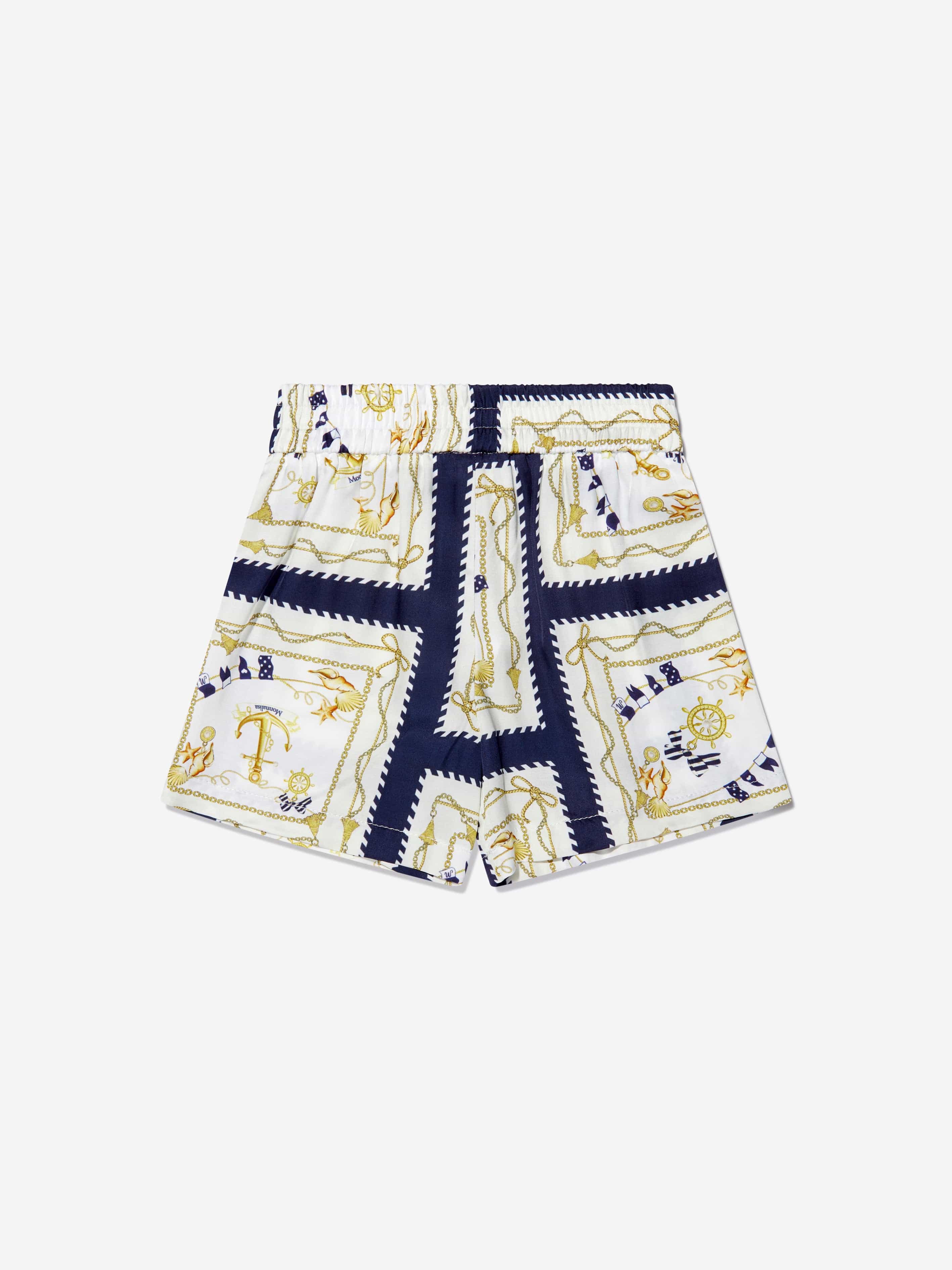 Monnalisa Girls Nautical Foulard Shorts in White