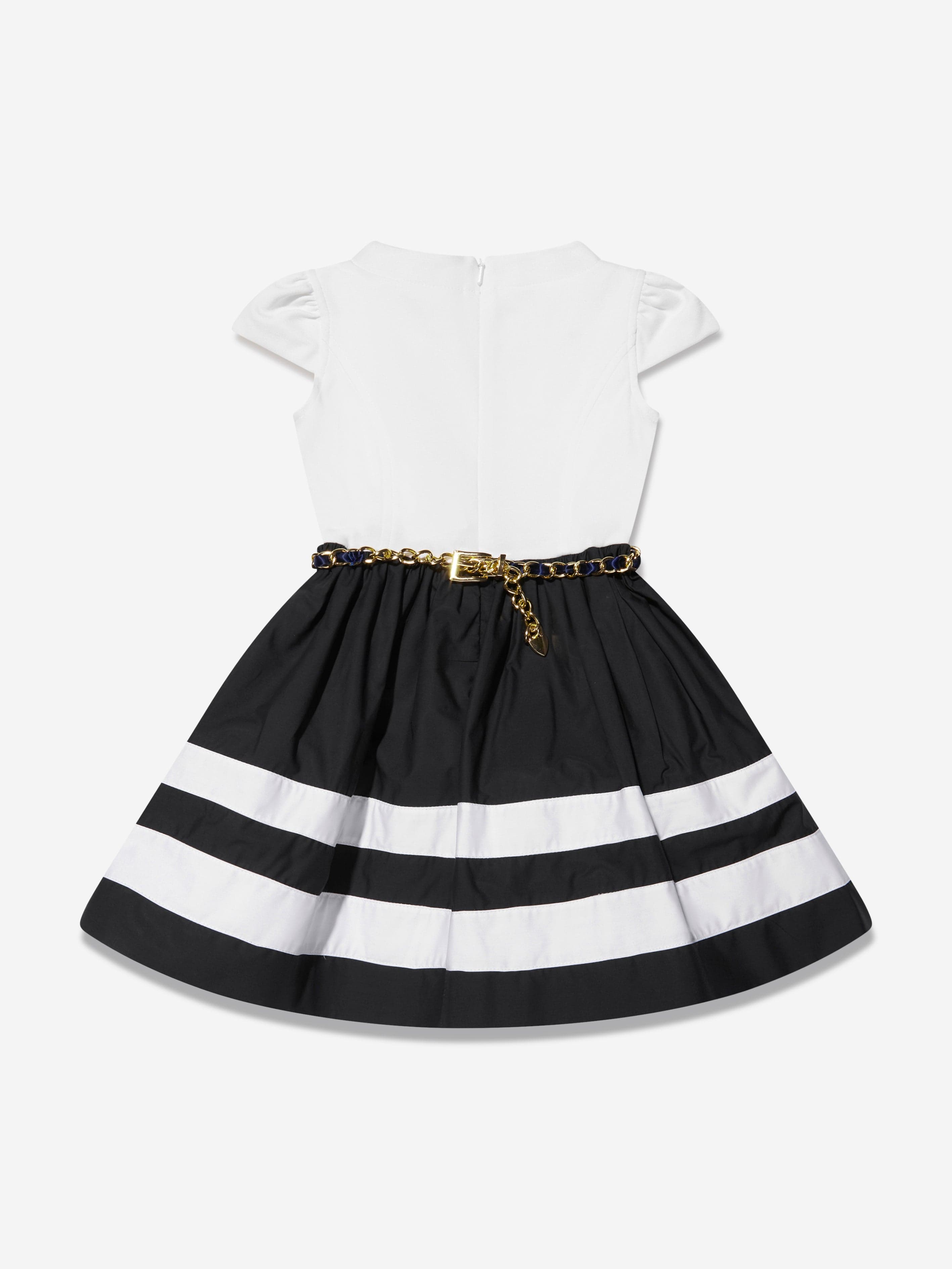 Monnalisa Girls Nautical Dress in Navy