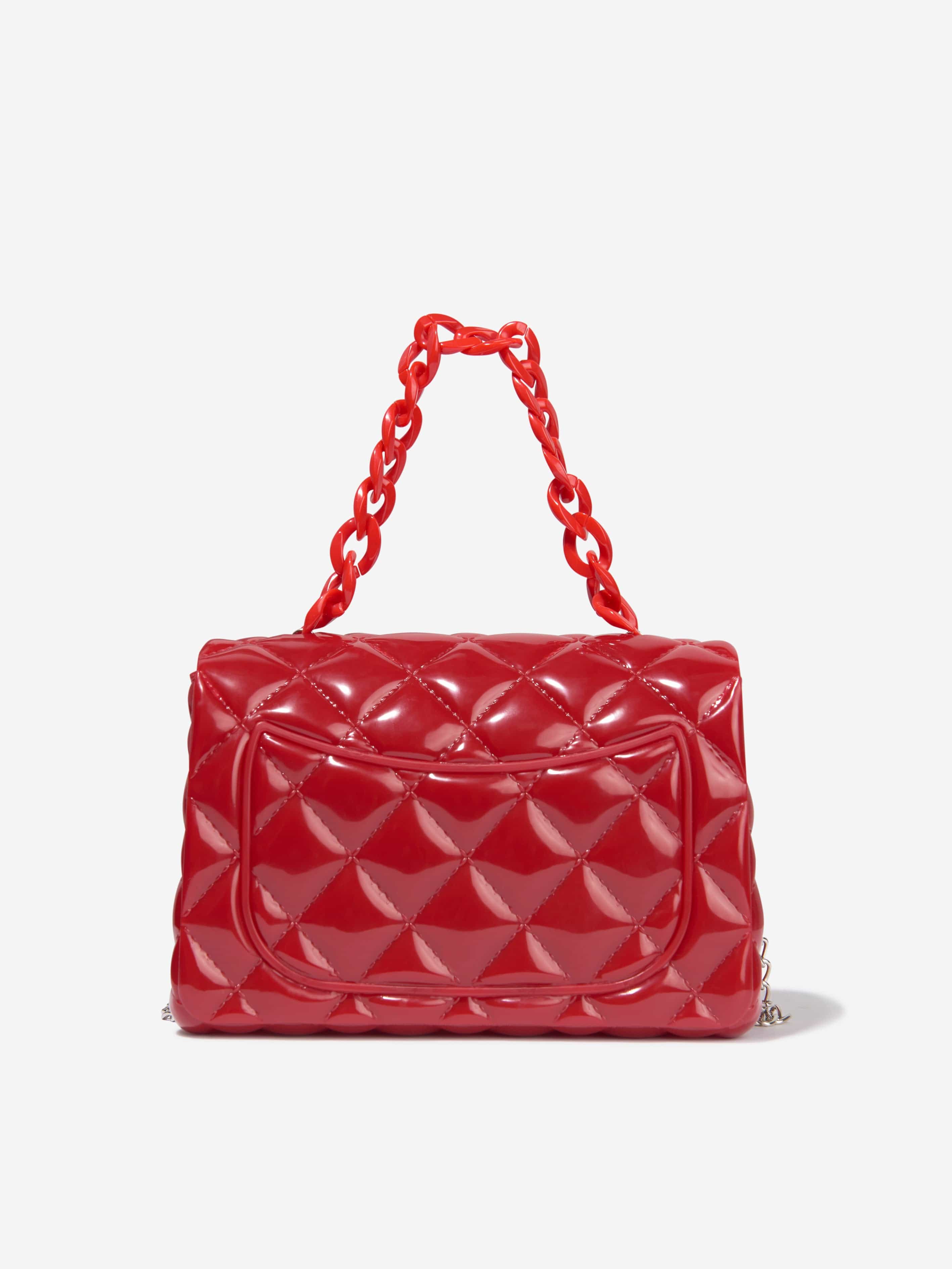 Monnalisa Girls Diamante Quilted Bag in Red