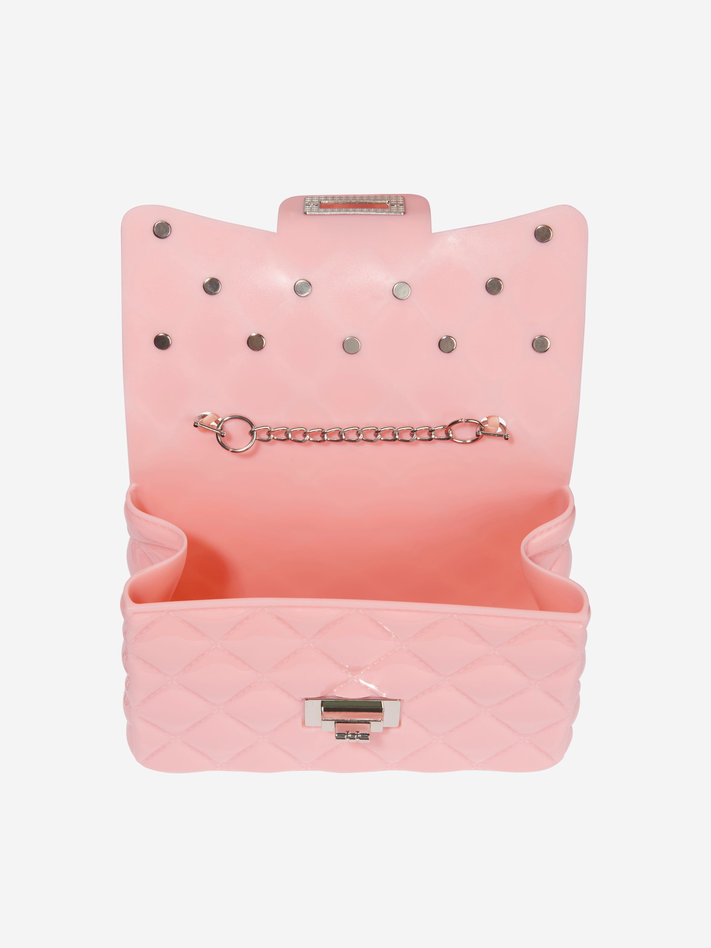 Monnalisa Girls Diamante Quilted Bag in Pink