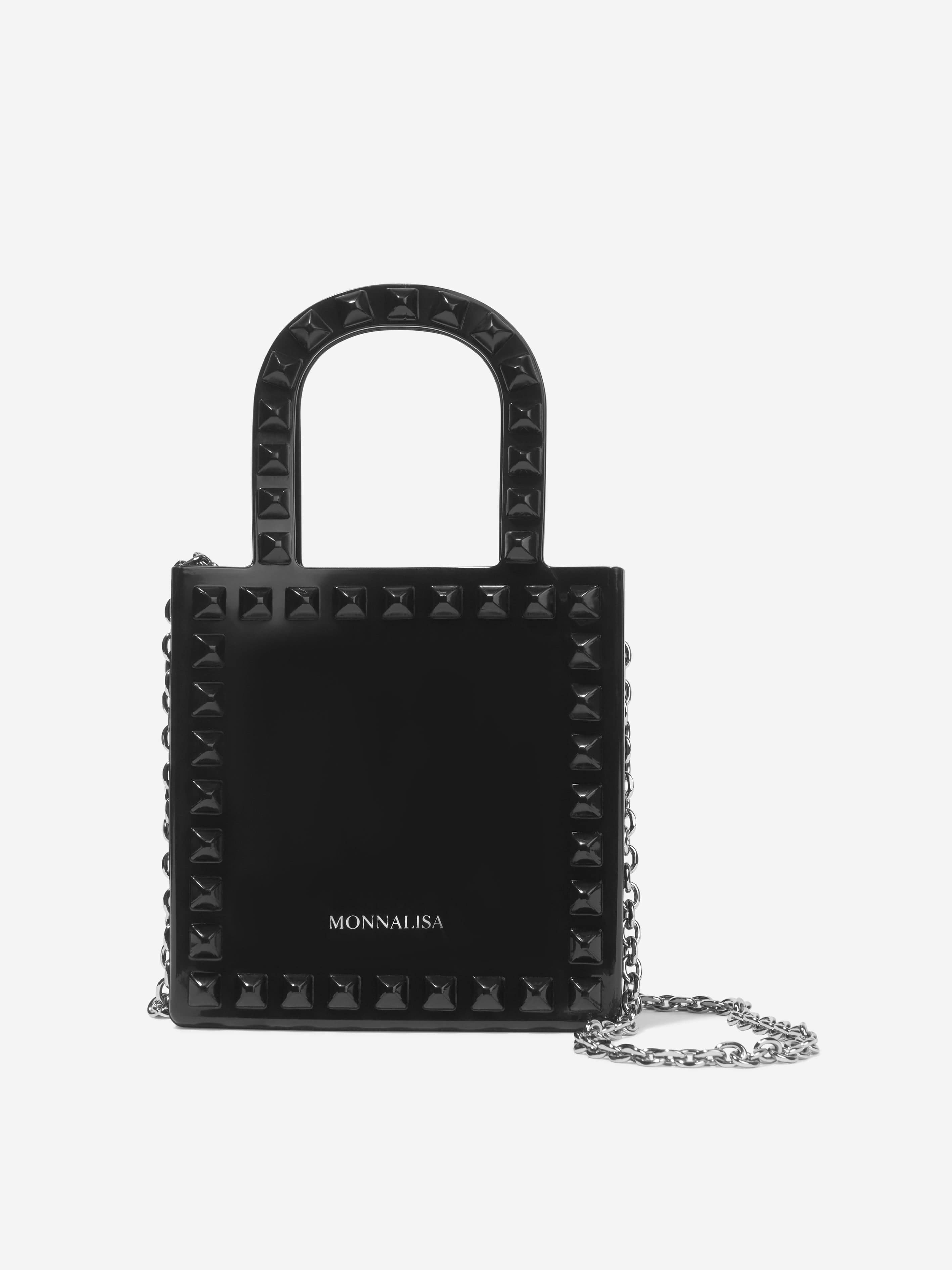 Monnalisa Girls PVC Shopper Bag in Black