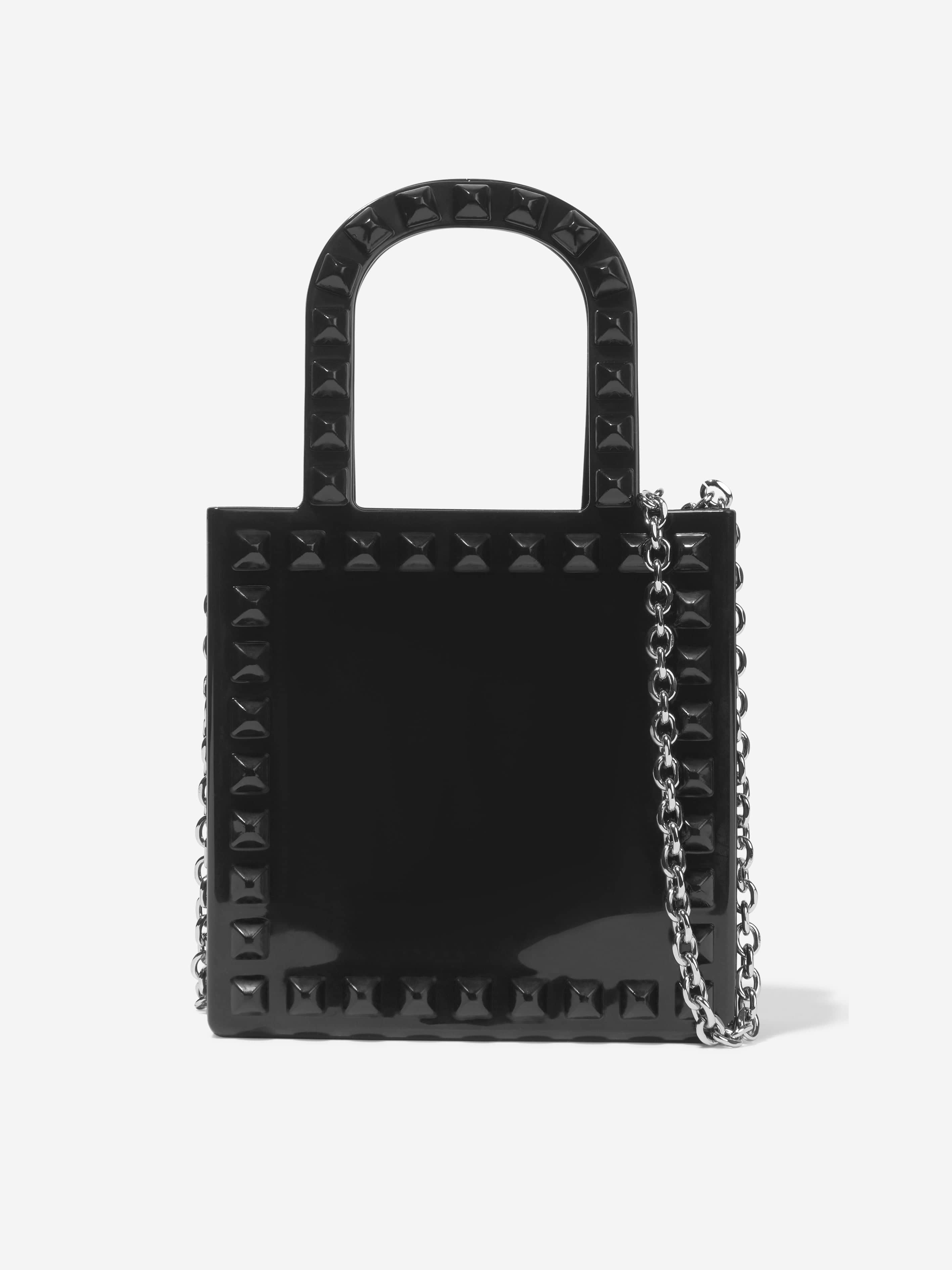 Monnalisa Girls PVC Shopper Bag in Black