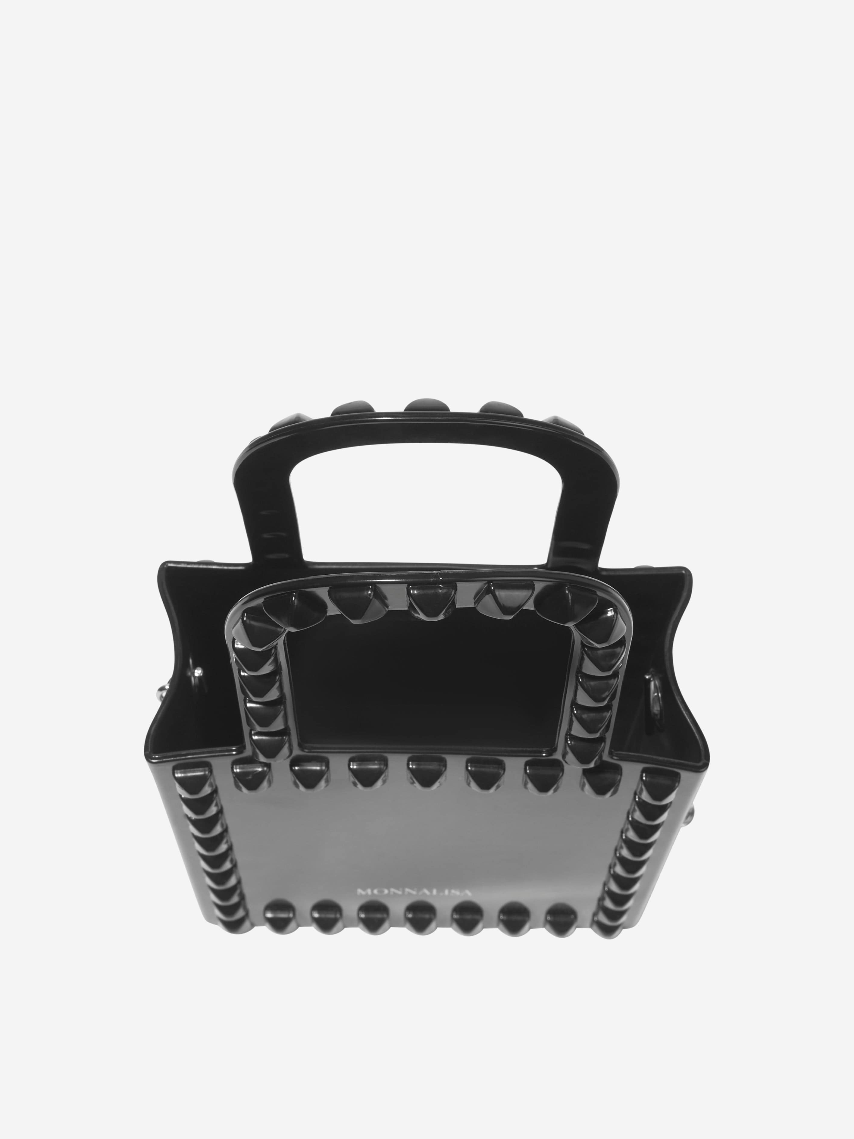 Monnalisa Girls PVC Shopper Bag in Black