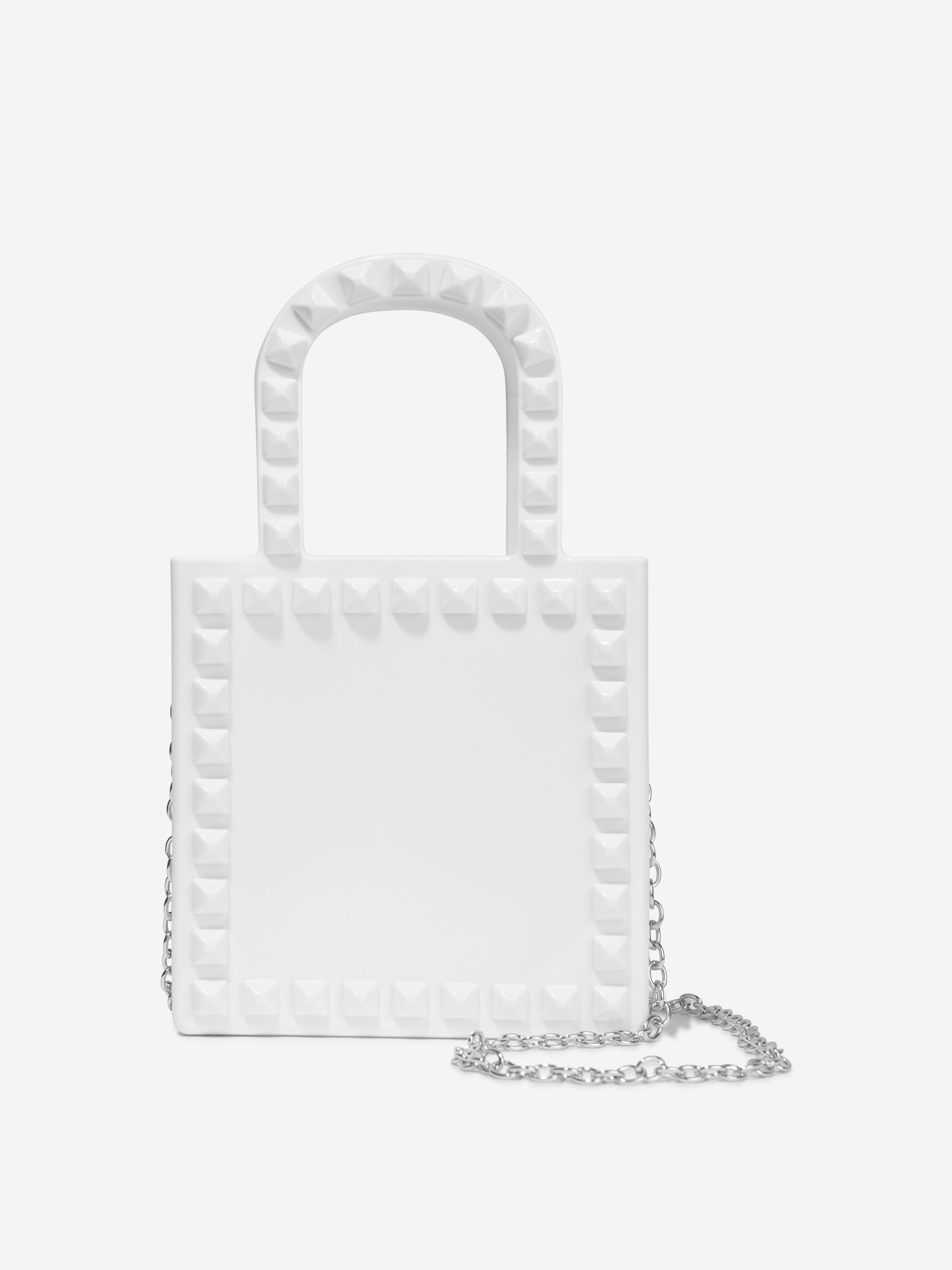 Monnalisa Girls PVC Shopper Bag in White