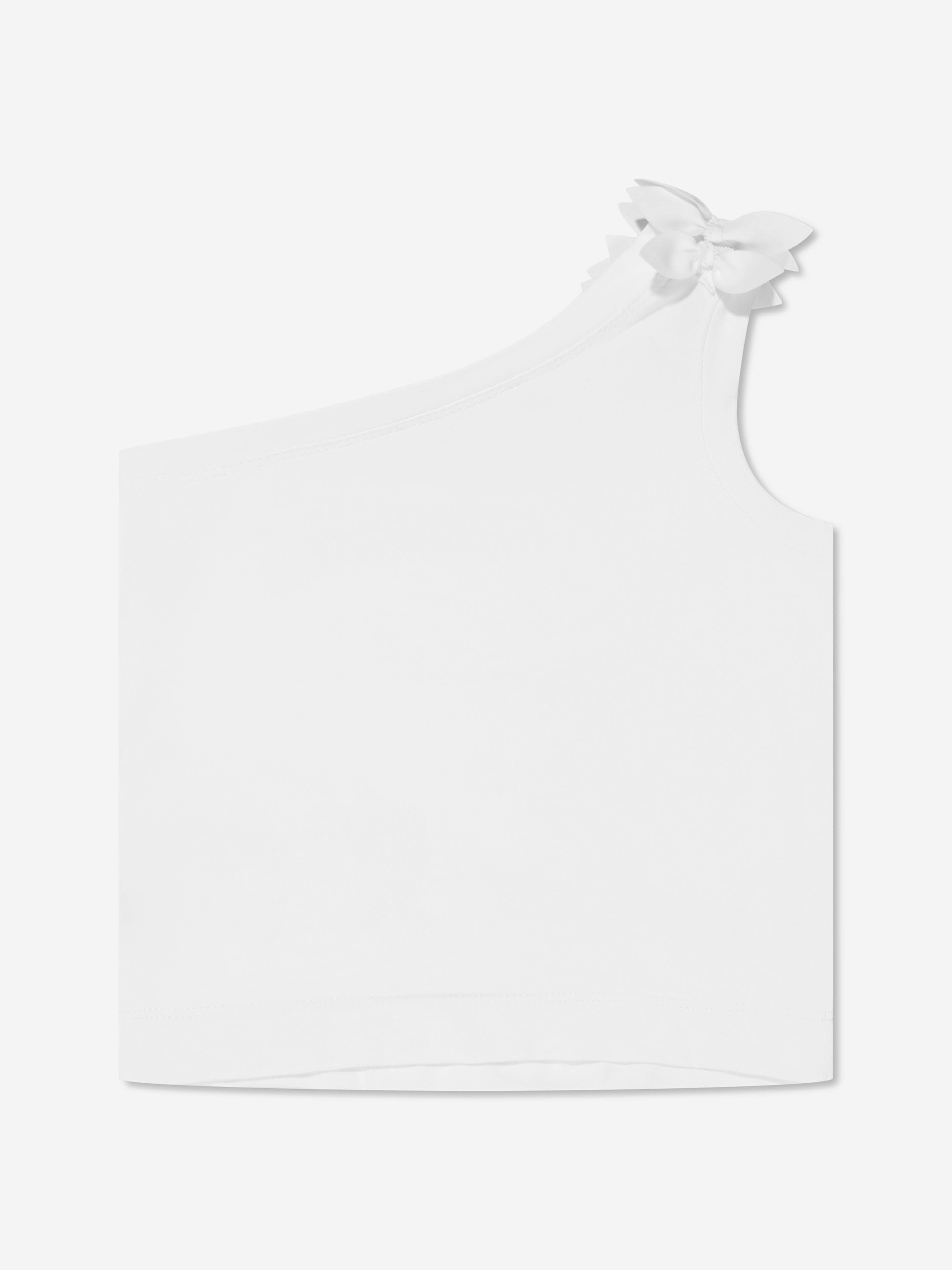 Monnalisa Girls One Shoulder Top in White