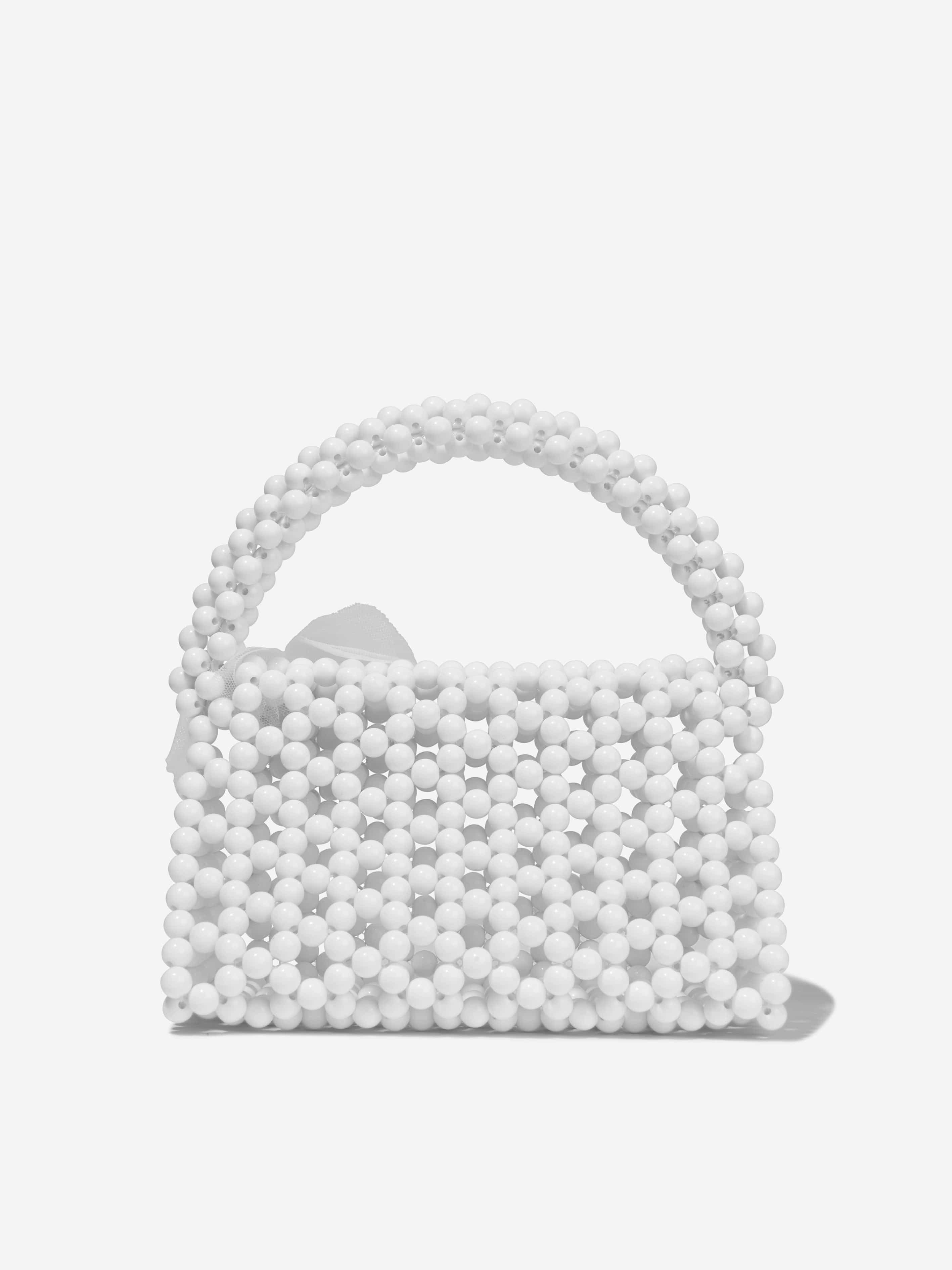 Monnalisa Girls Pearl Beaded Handbag in Yellow