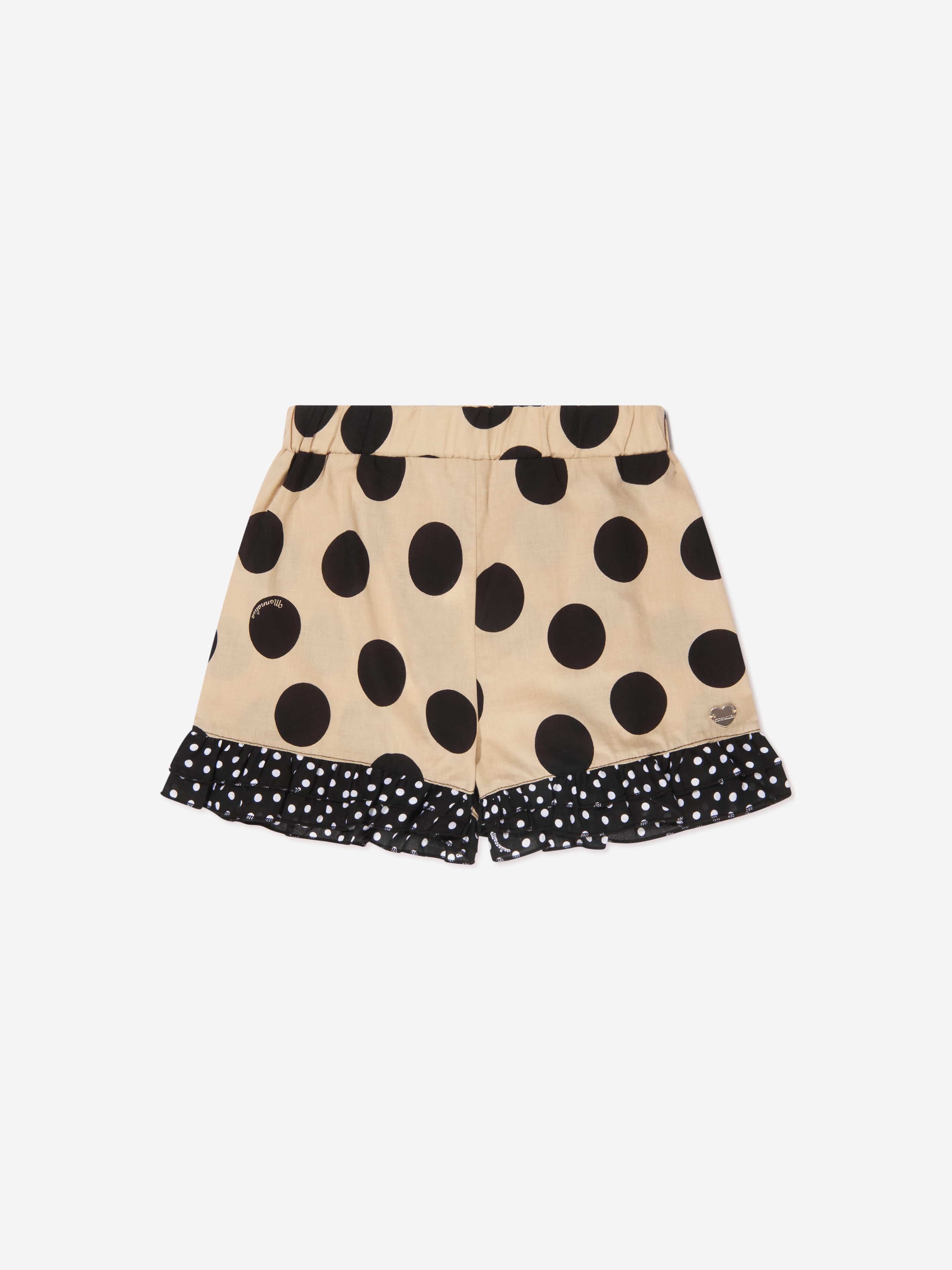 Monnalisa Girls Polka Dot Beach Outfit in White