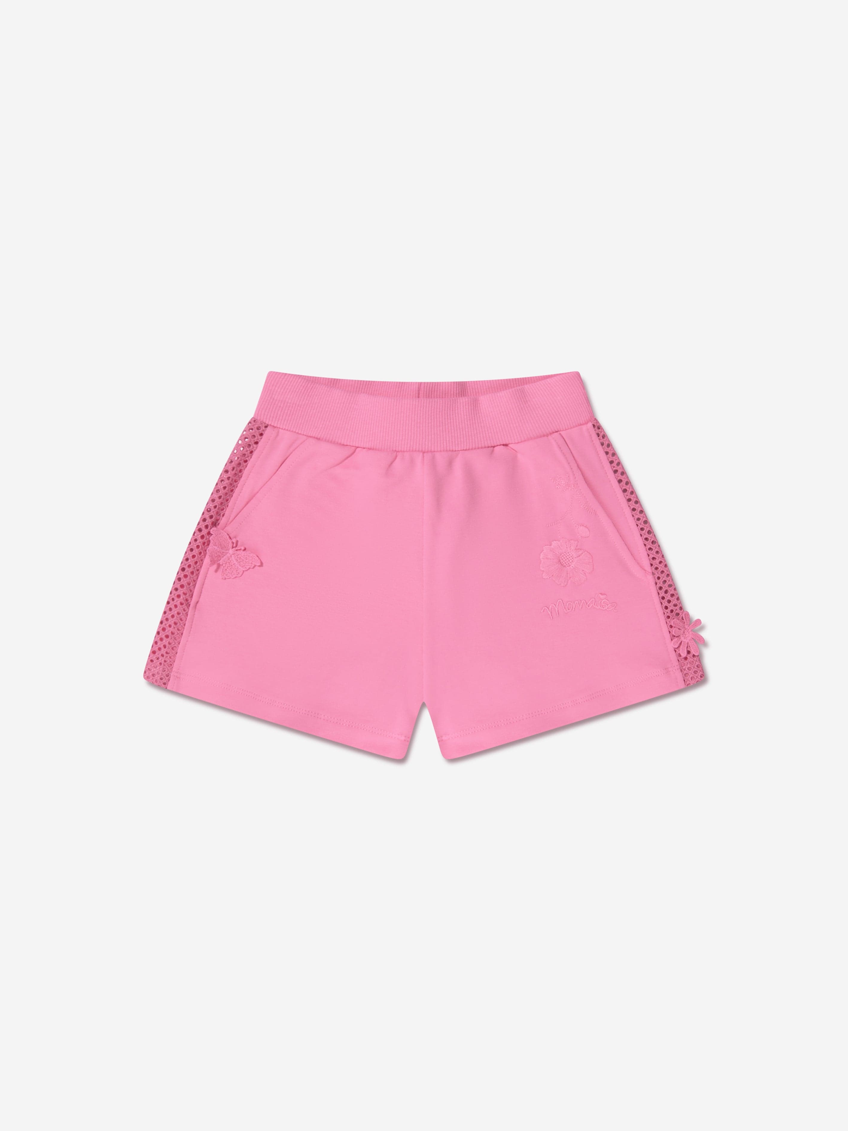 Monnalisa Girls Embroidered Shorts in Pink