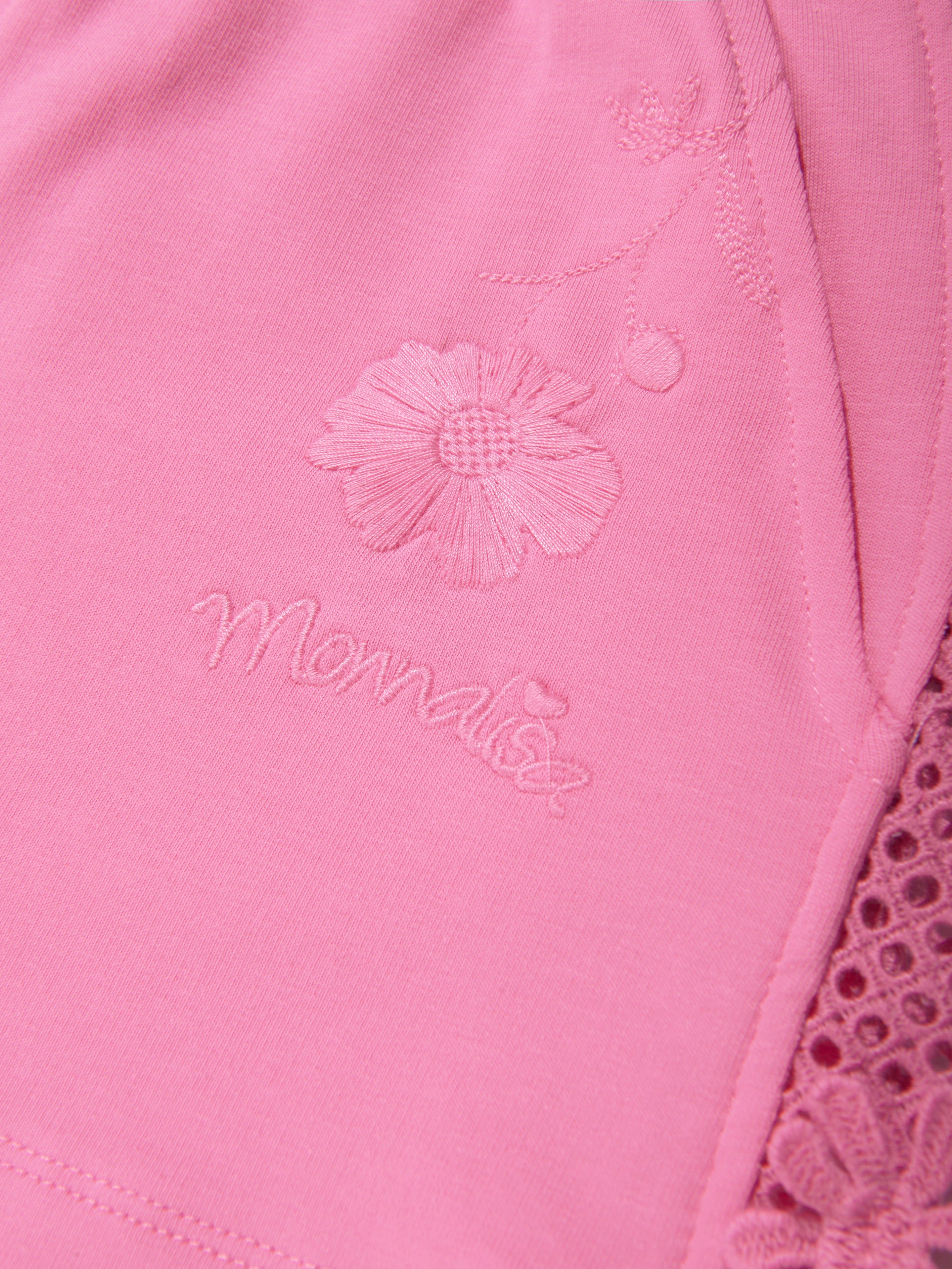 Monnalisa Girls Embroidered Shorts in Pink