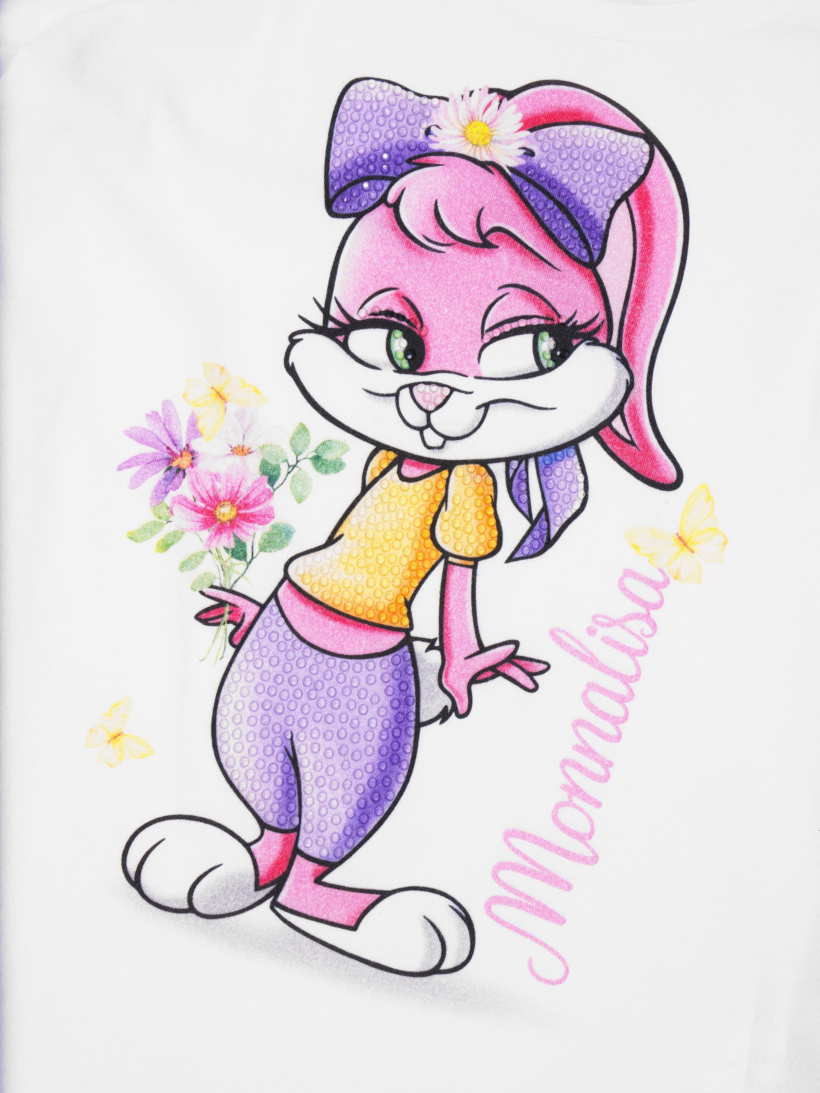 Monnalisa Girls Lola Bunny Maxi T-Shirt In White