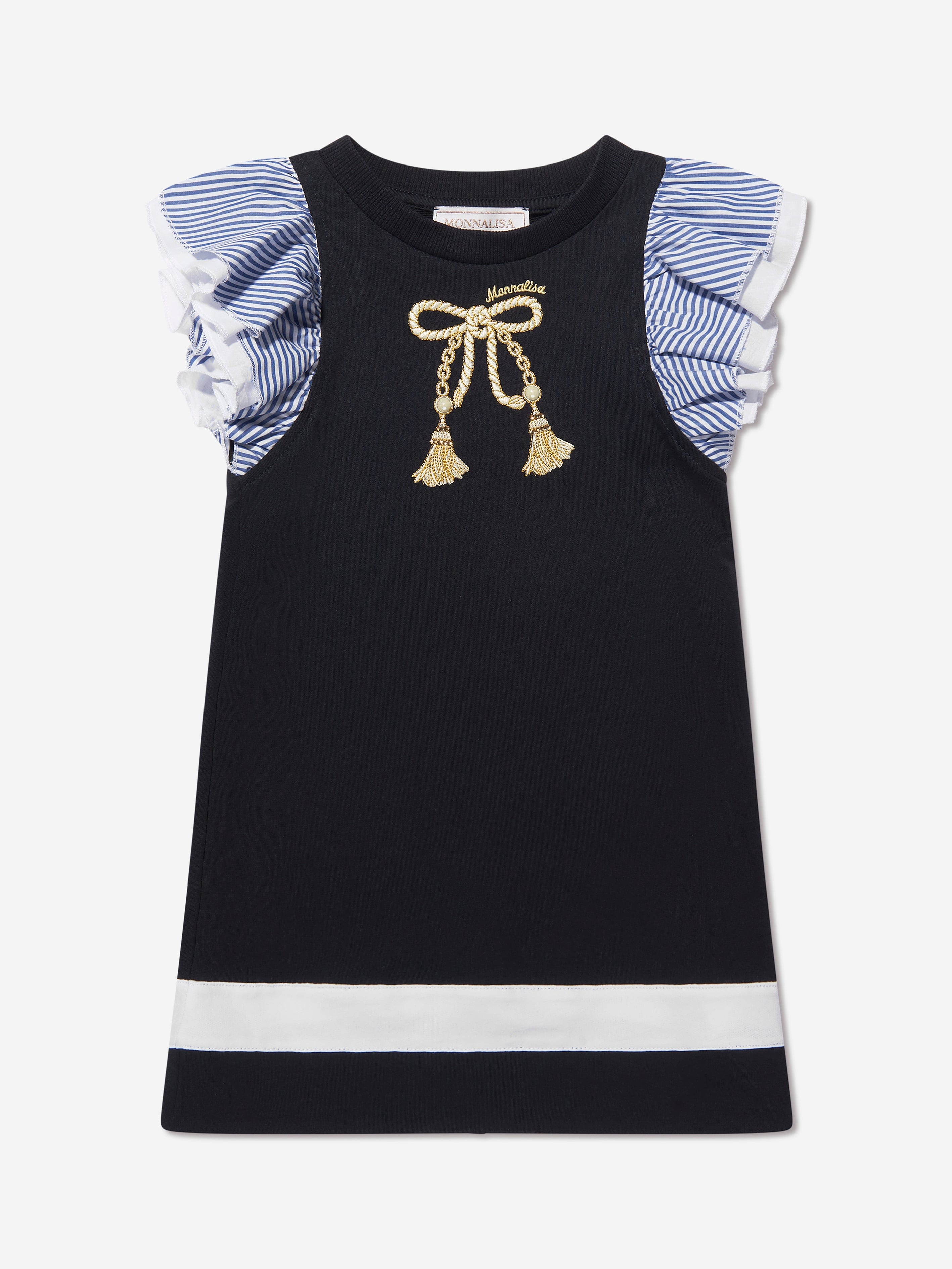 Monnalisa Girls Nautical Dress in Navy