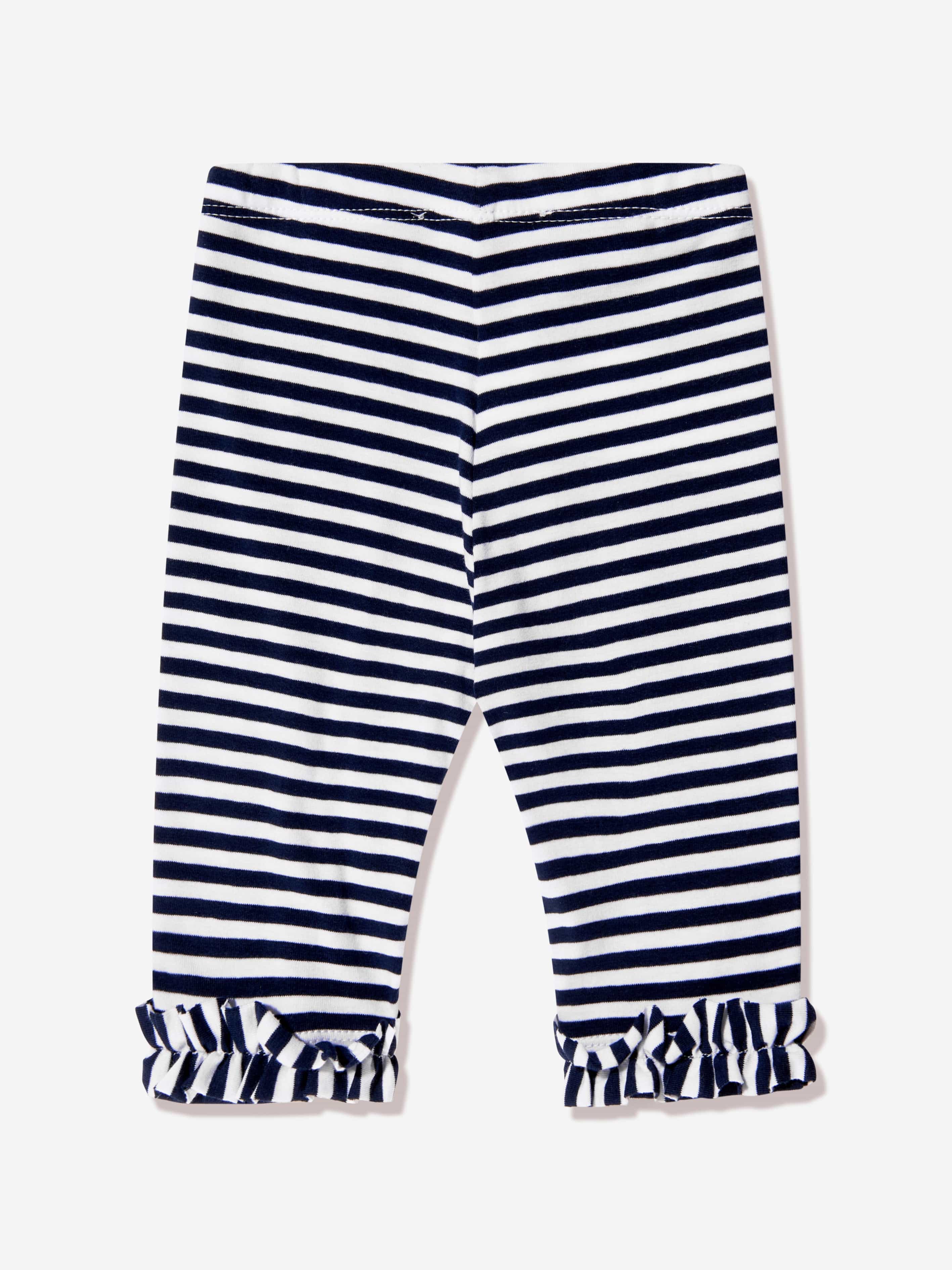 Monnalisa Baby Girls Striped Leggings in Navy