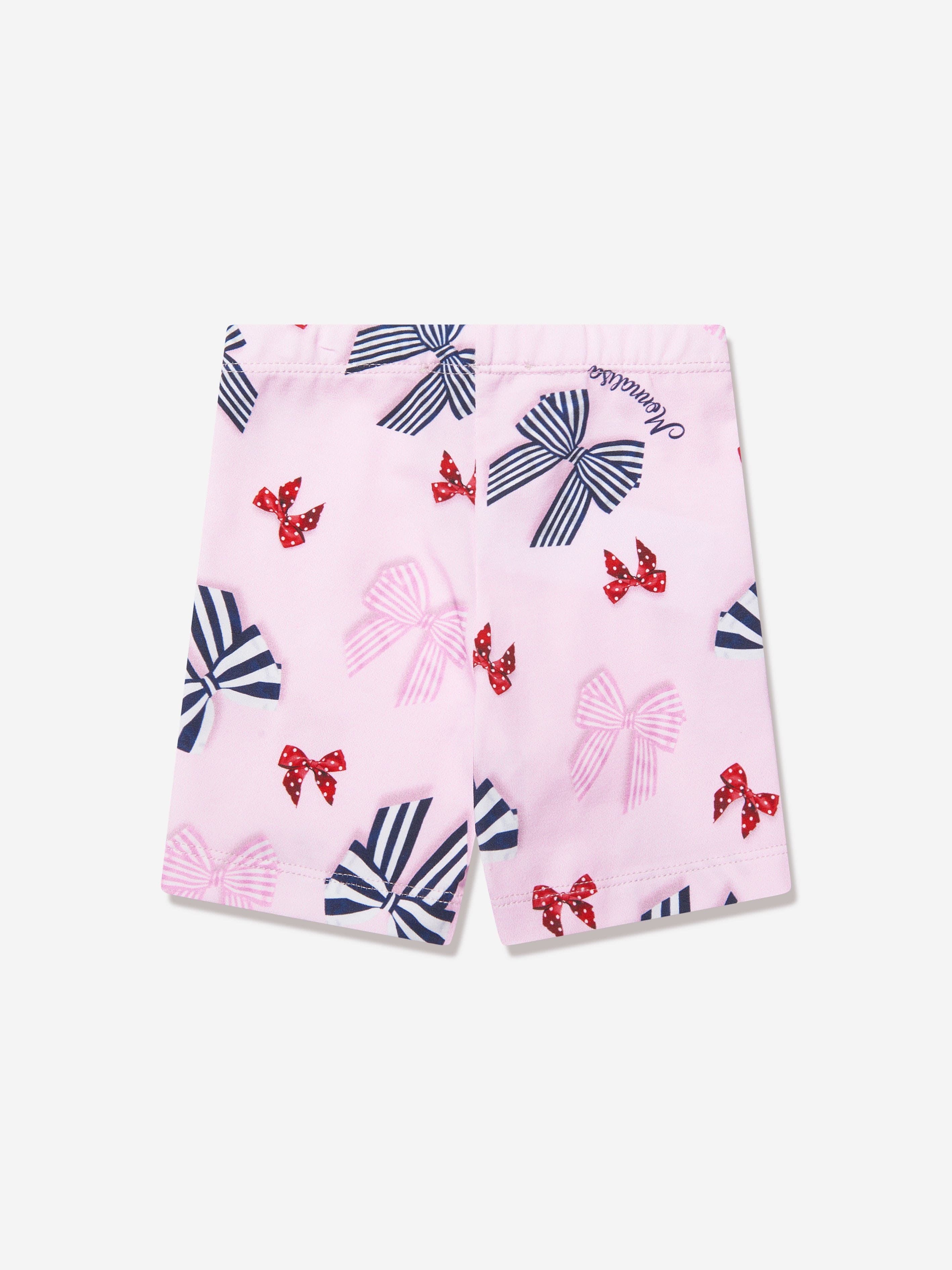 Monnalisa Baby Girls Bow Print Cycling Shorts in Pink