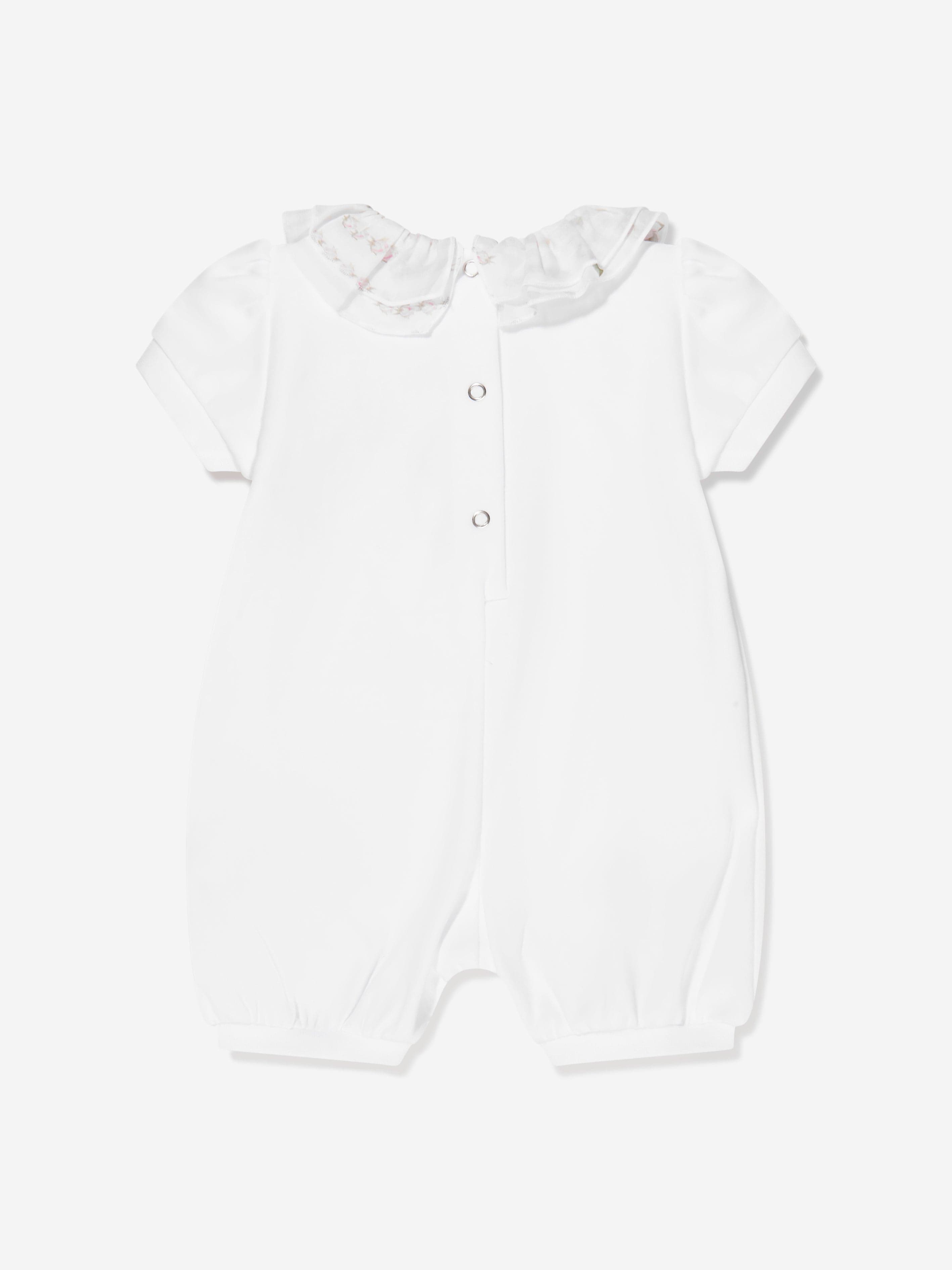 Monnalisa Baby Girls Bear Romper in White