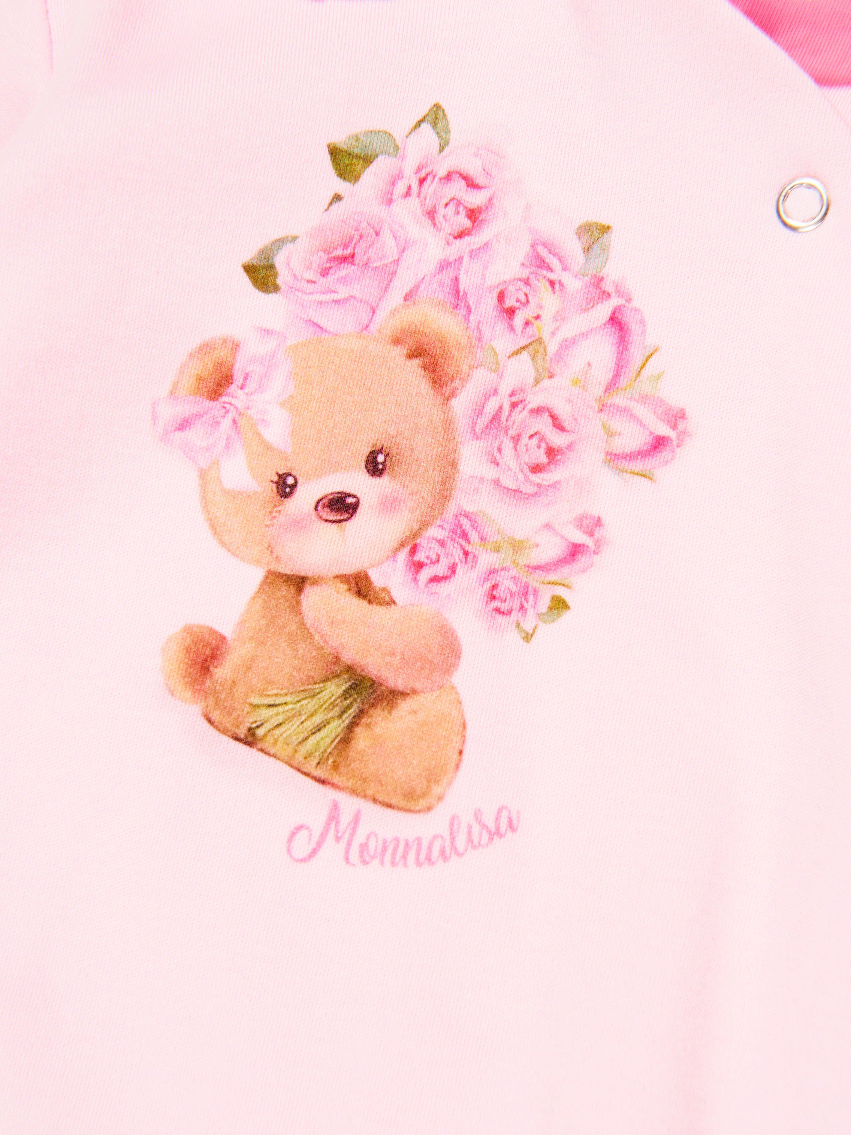 Monnalisa Baby Girls Bear Babygrow in Pink