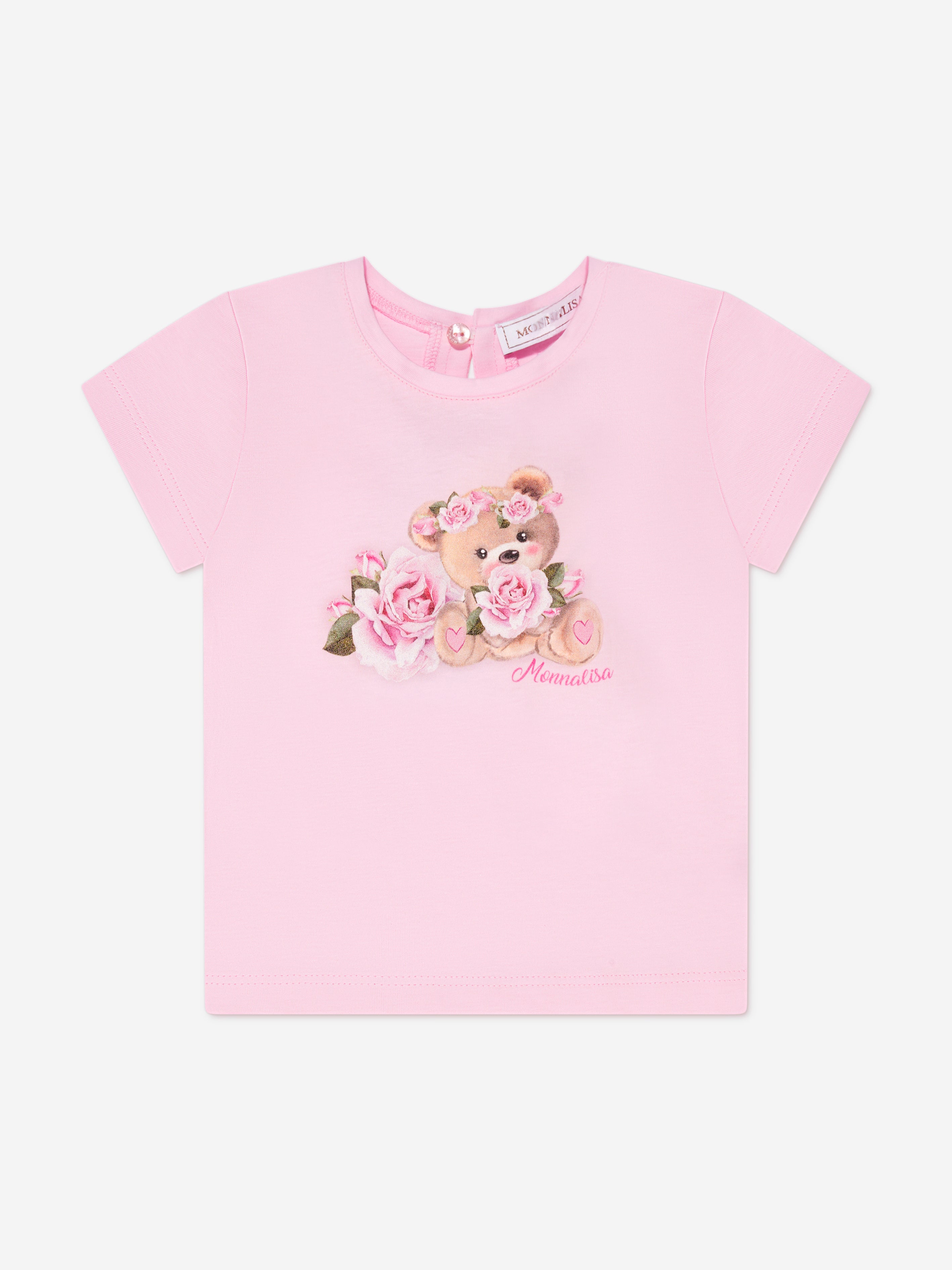 Monnalisa Baby Girls Bear T-Shirt in Pink