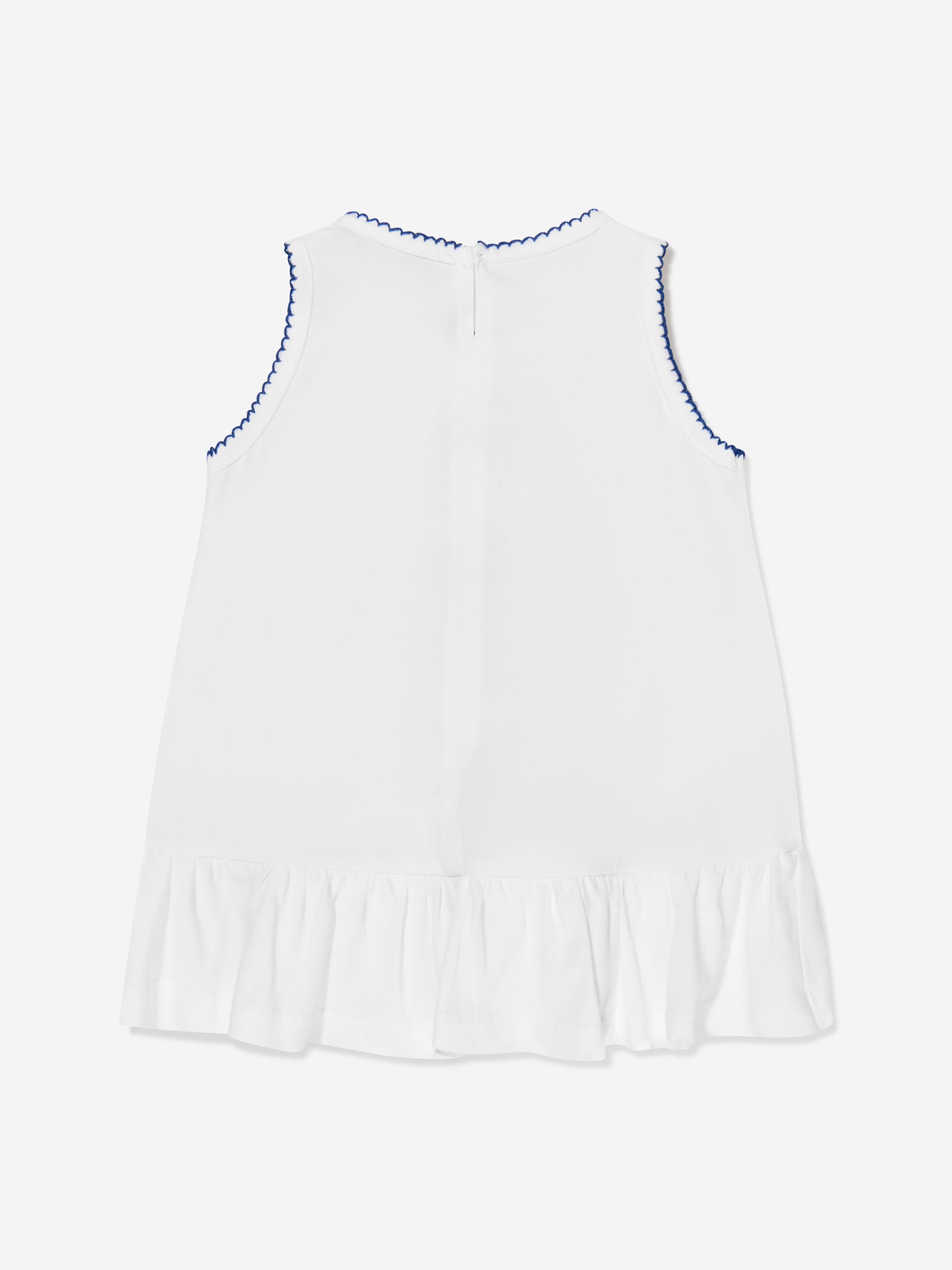 Monnalisa Baby Girls Sleeveless Maxi T-Shirt in White