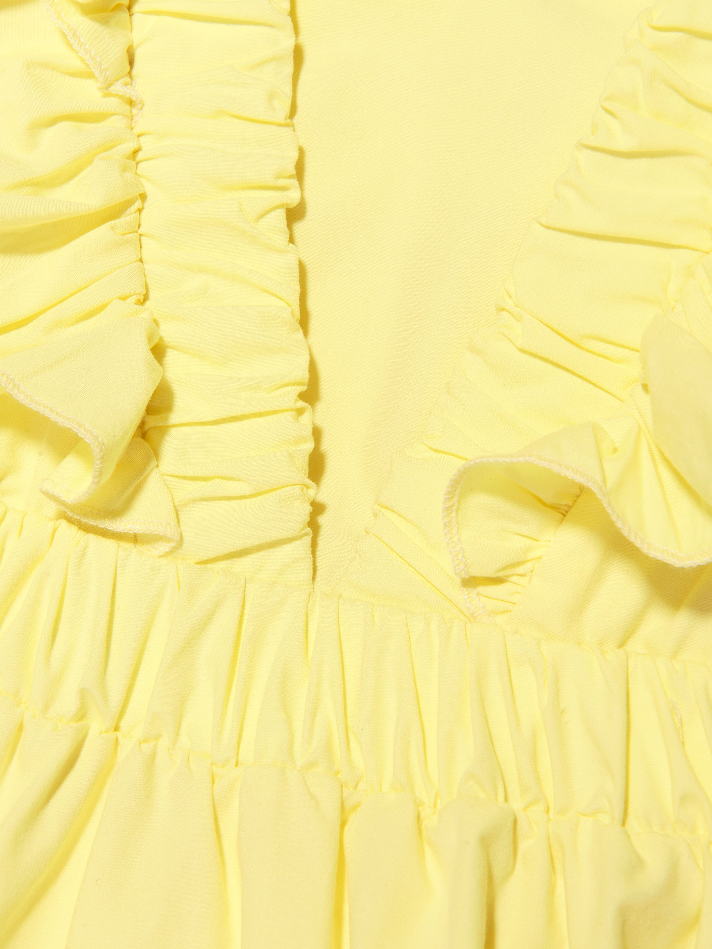 Monnalisa Girls Ruffle Dress in Yellow