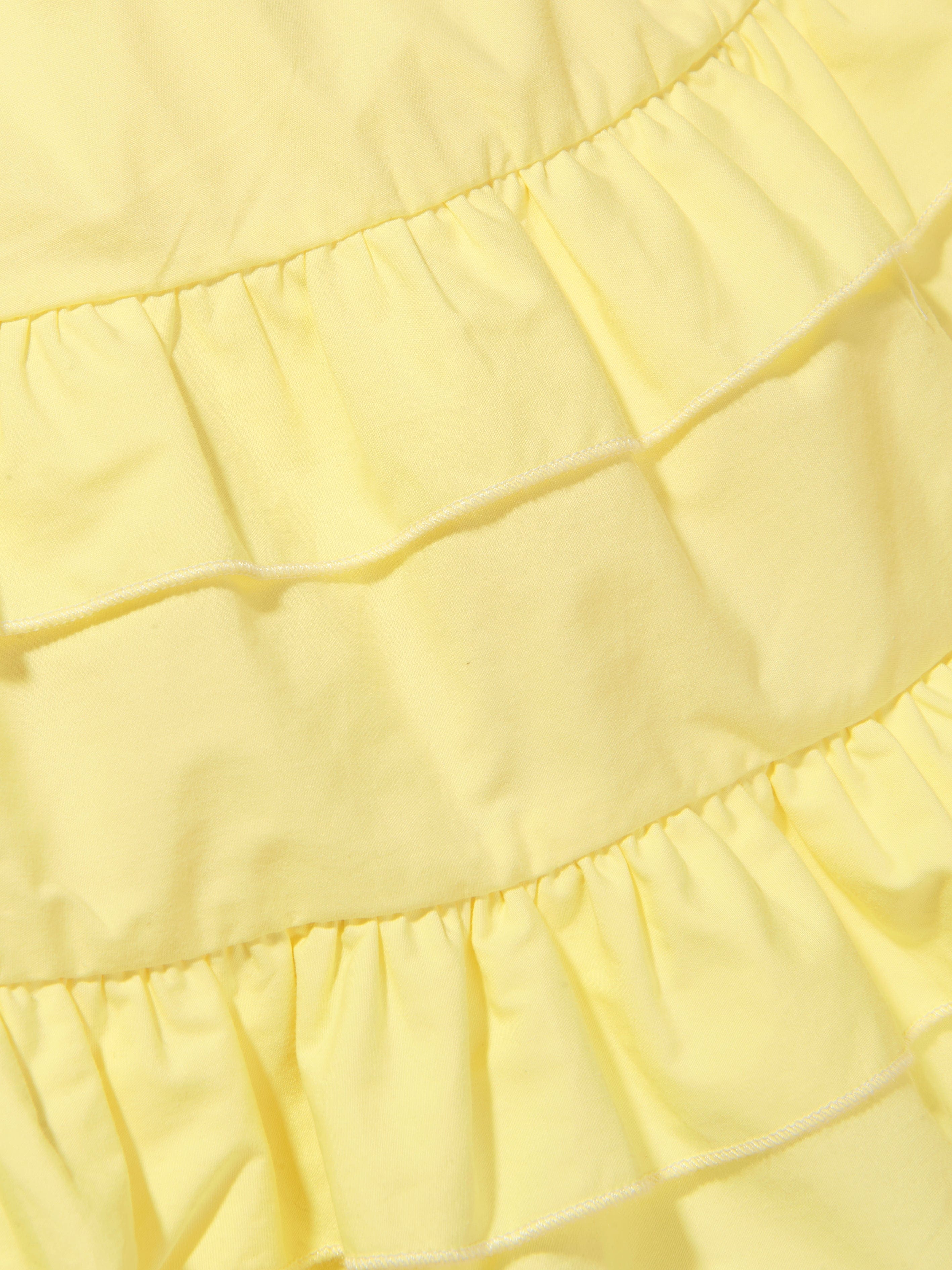 Monnalisa Girls Ruffle Dress in Yellow