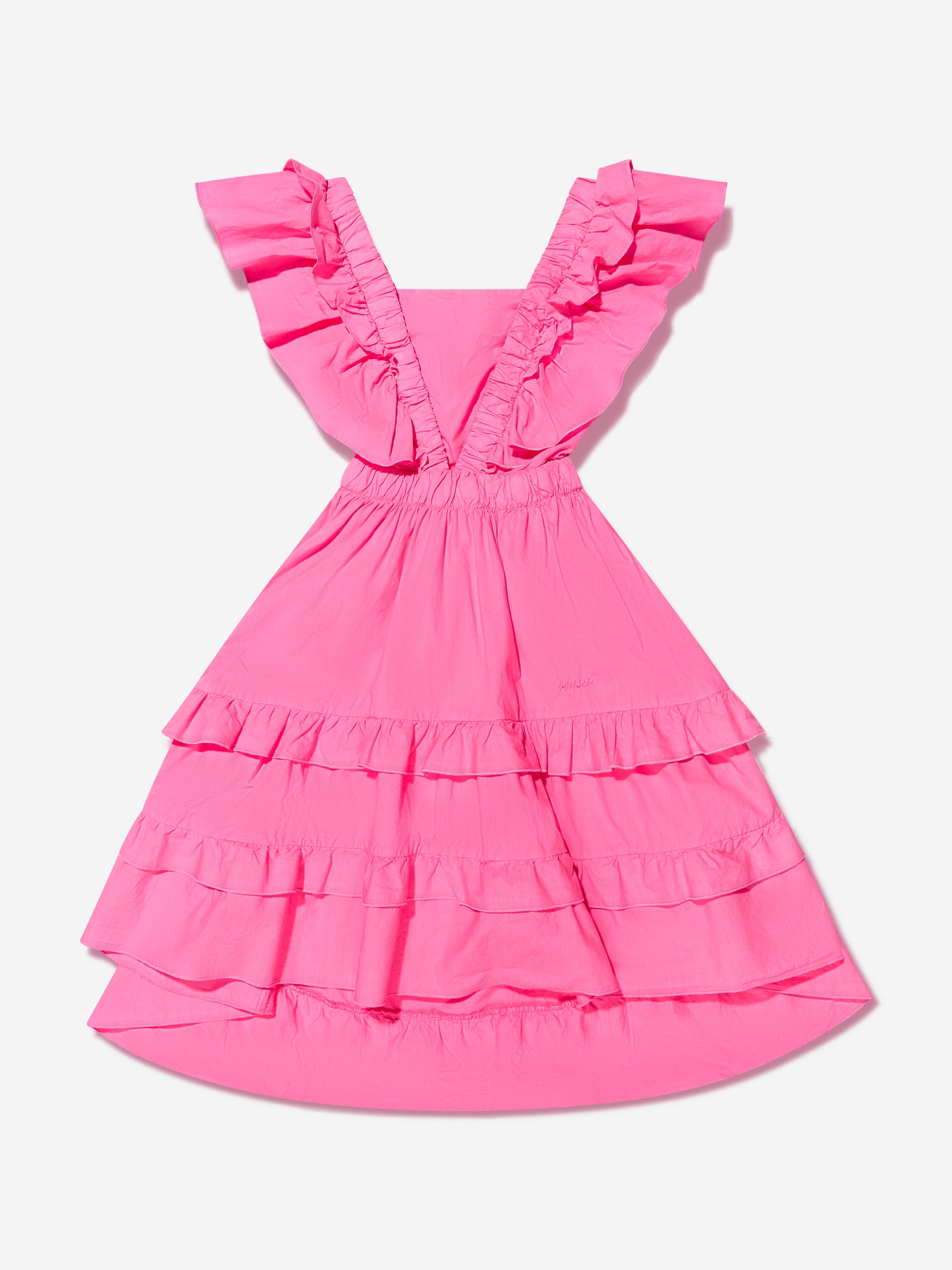 Monnalisa Girls Ruffle Dress in Pink