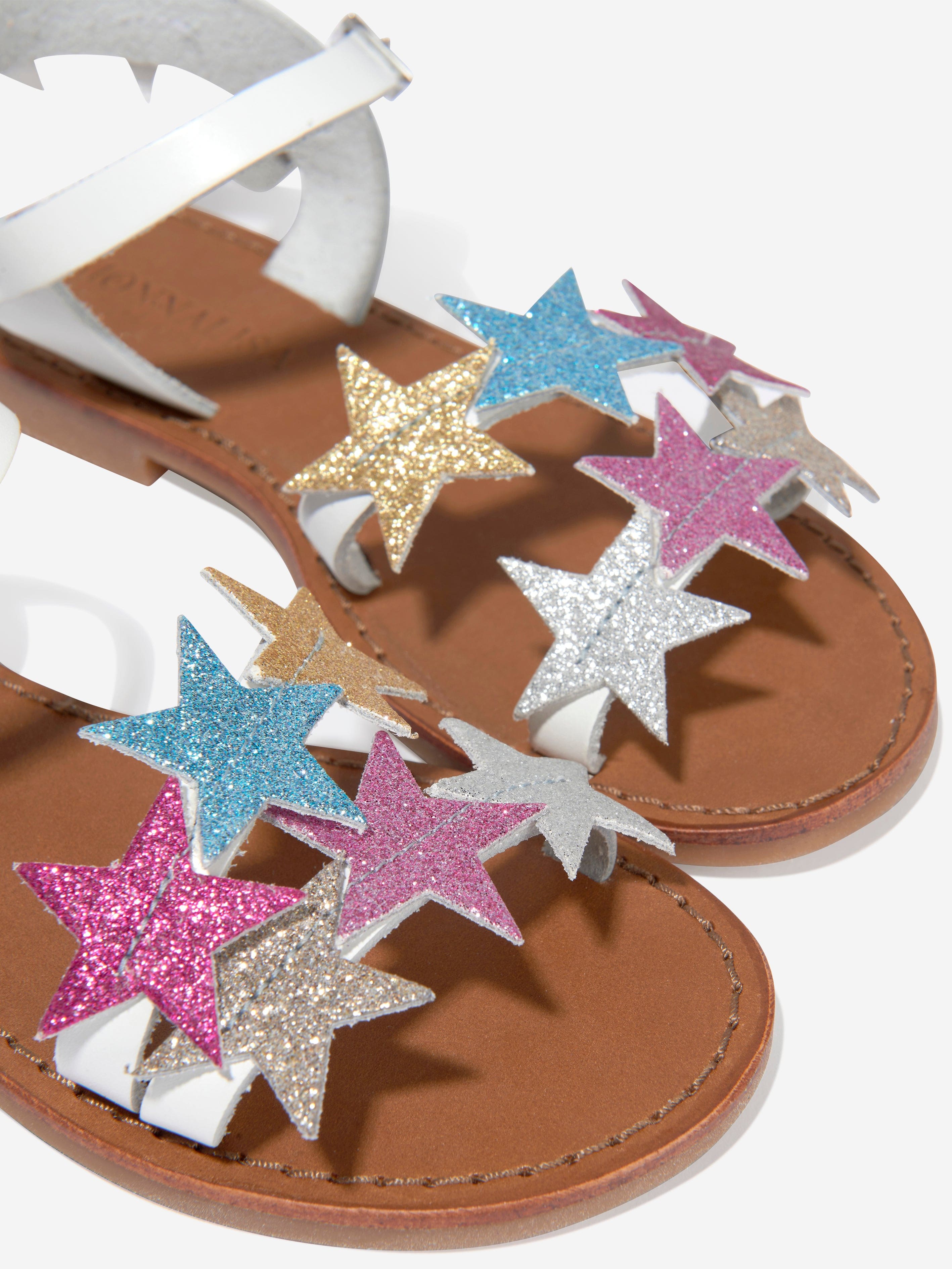 Monnalisa Girls Star Sandals in White