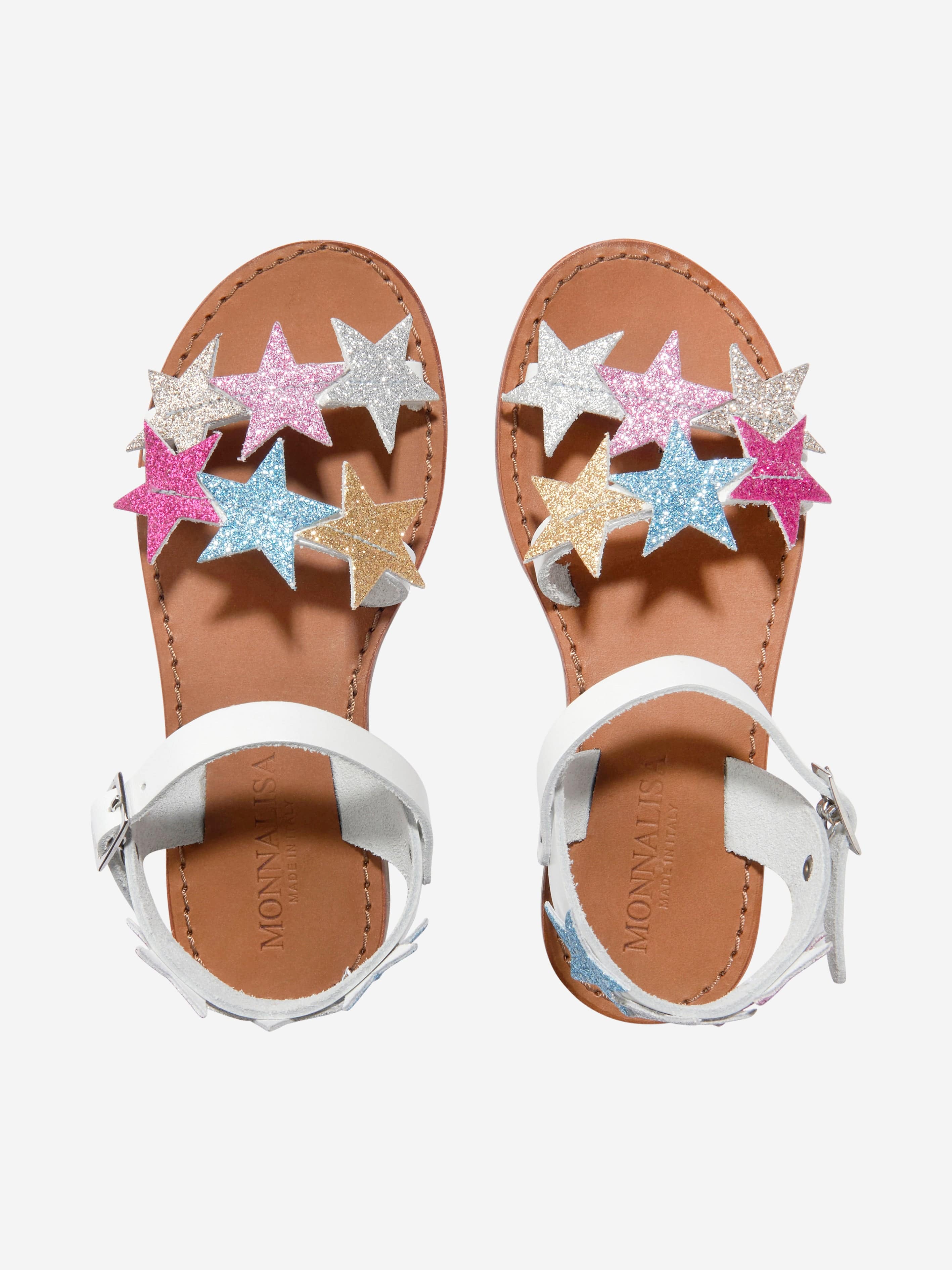 Monnalisa Girls Star Sandals in White