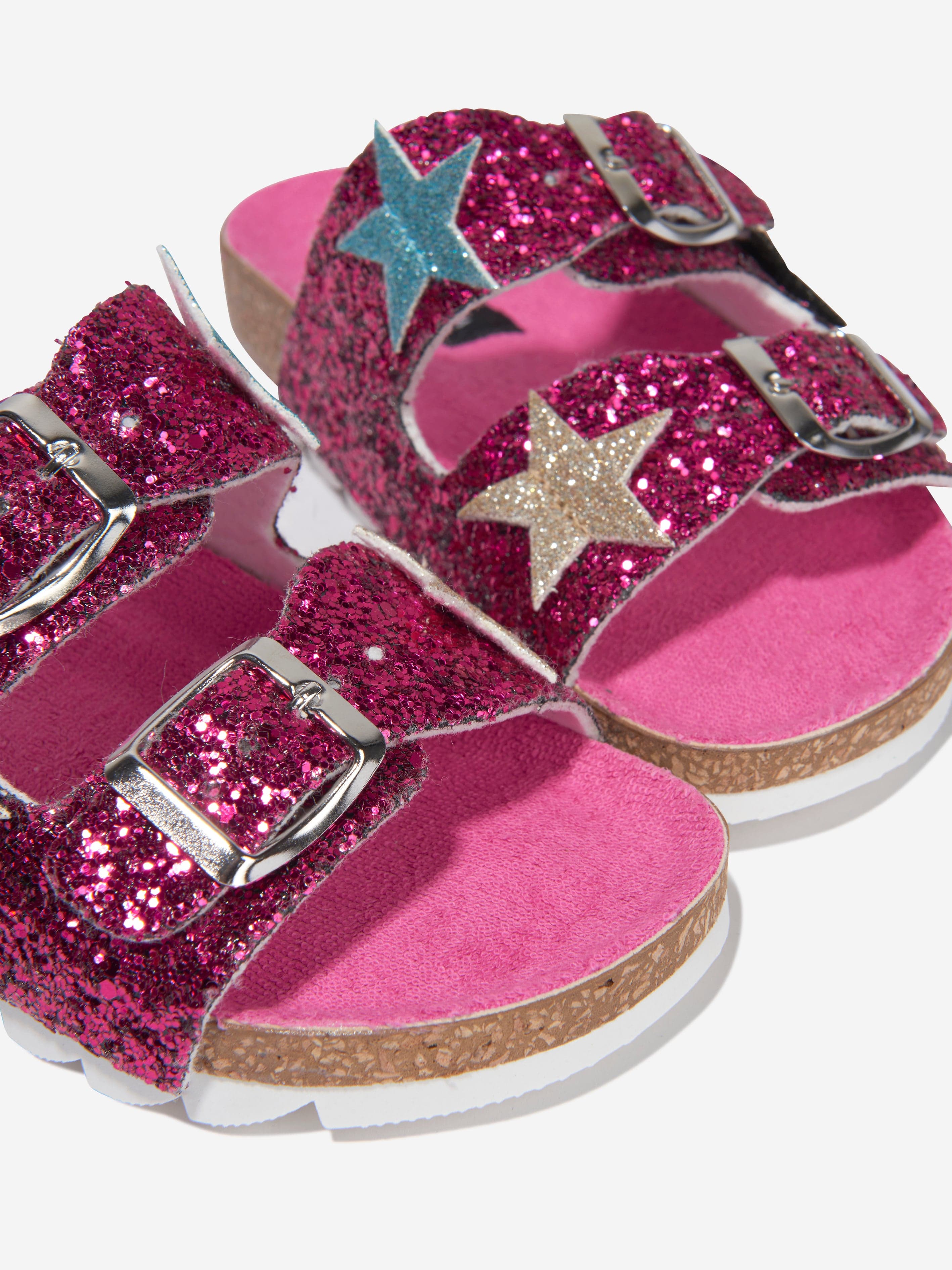 Monnalisa Girls Cool Glitter Sandals in Pink